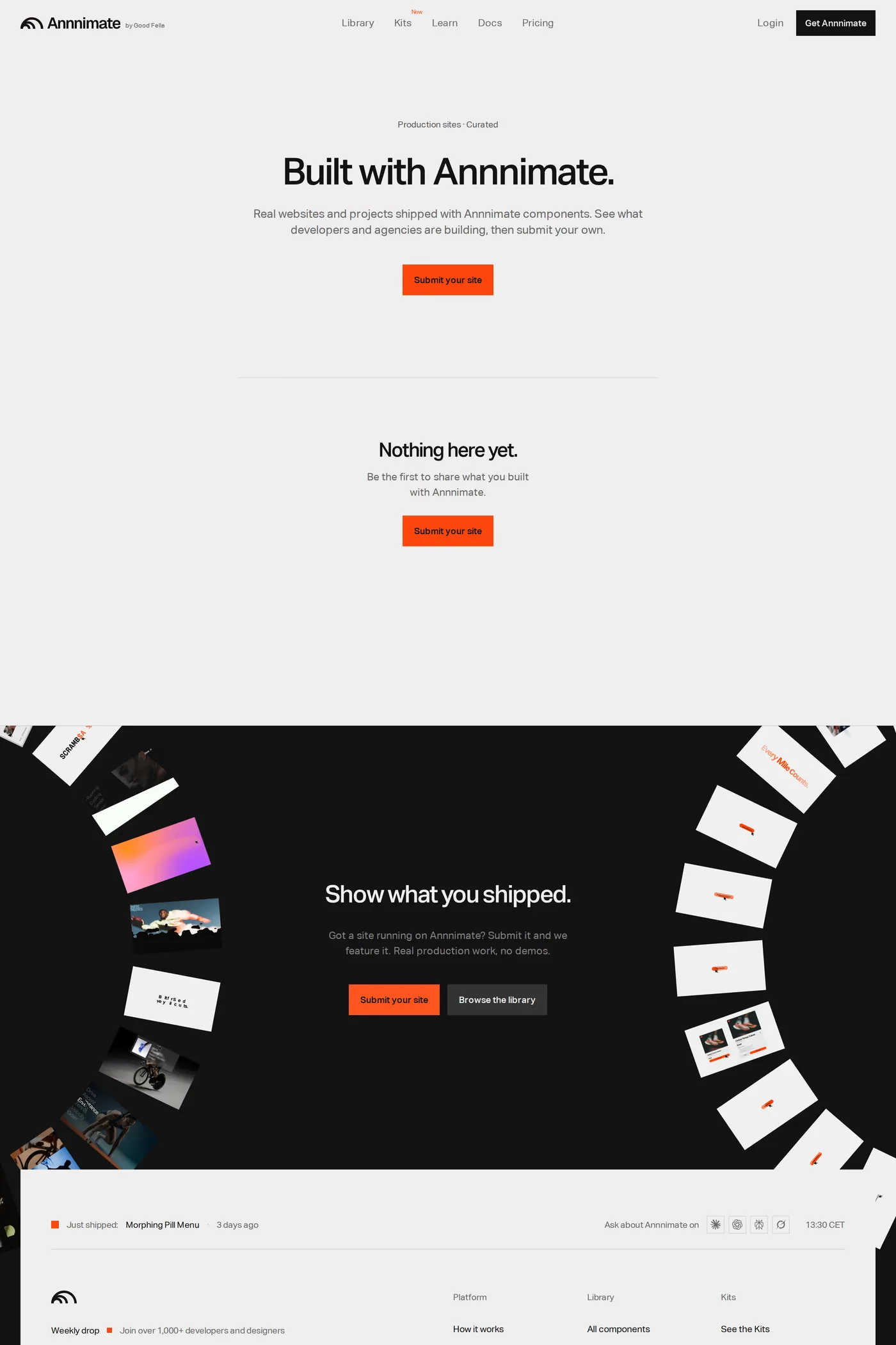 Annnimate — screenshot of the work page