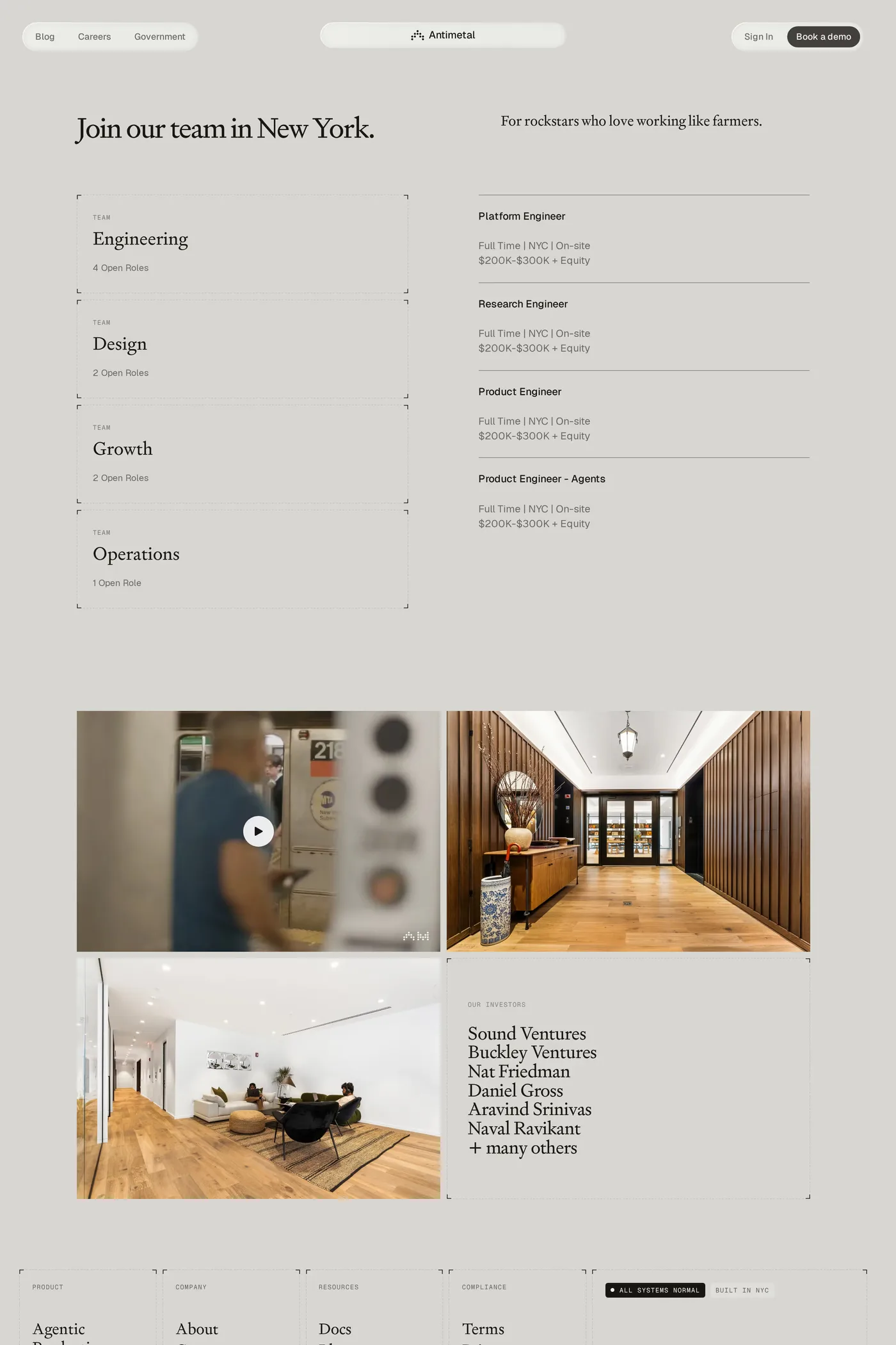 Antimetal — screenshot of the careers page