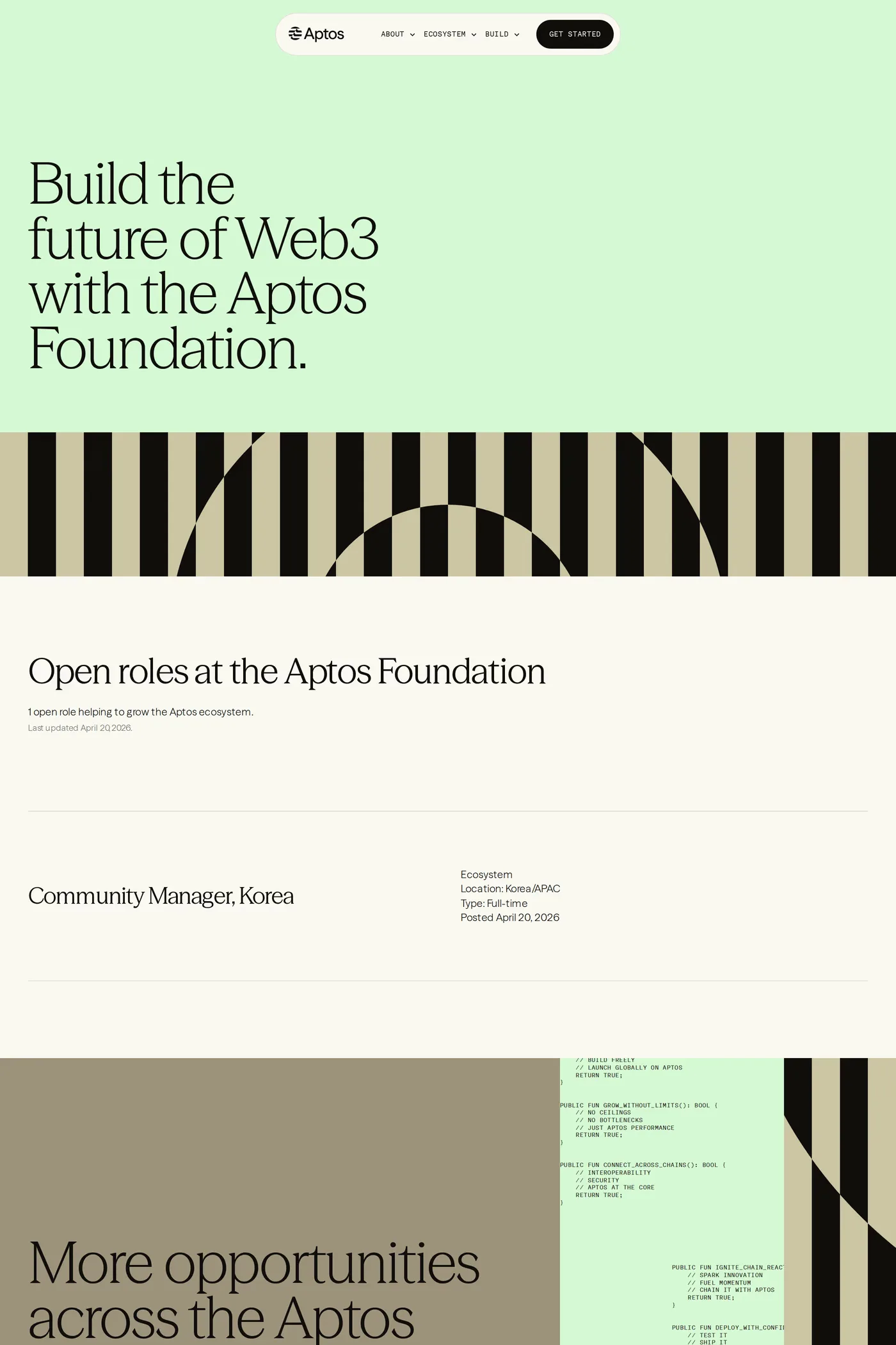 Aptos — screenshot of the careers page