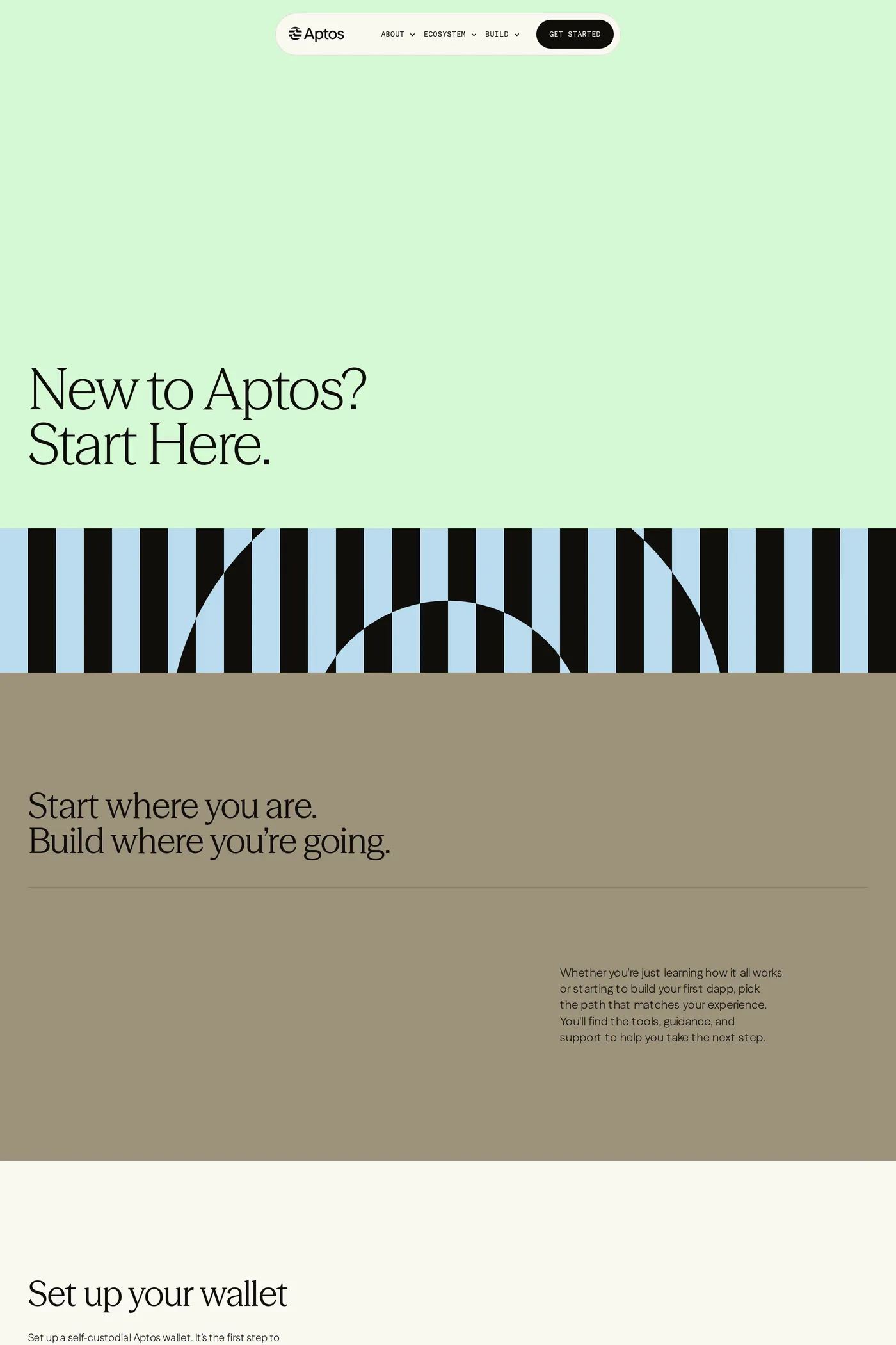 Aptos — screenshot of the docs page