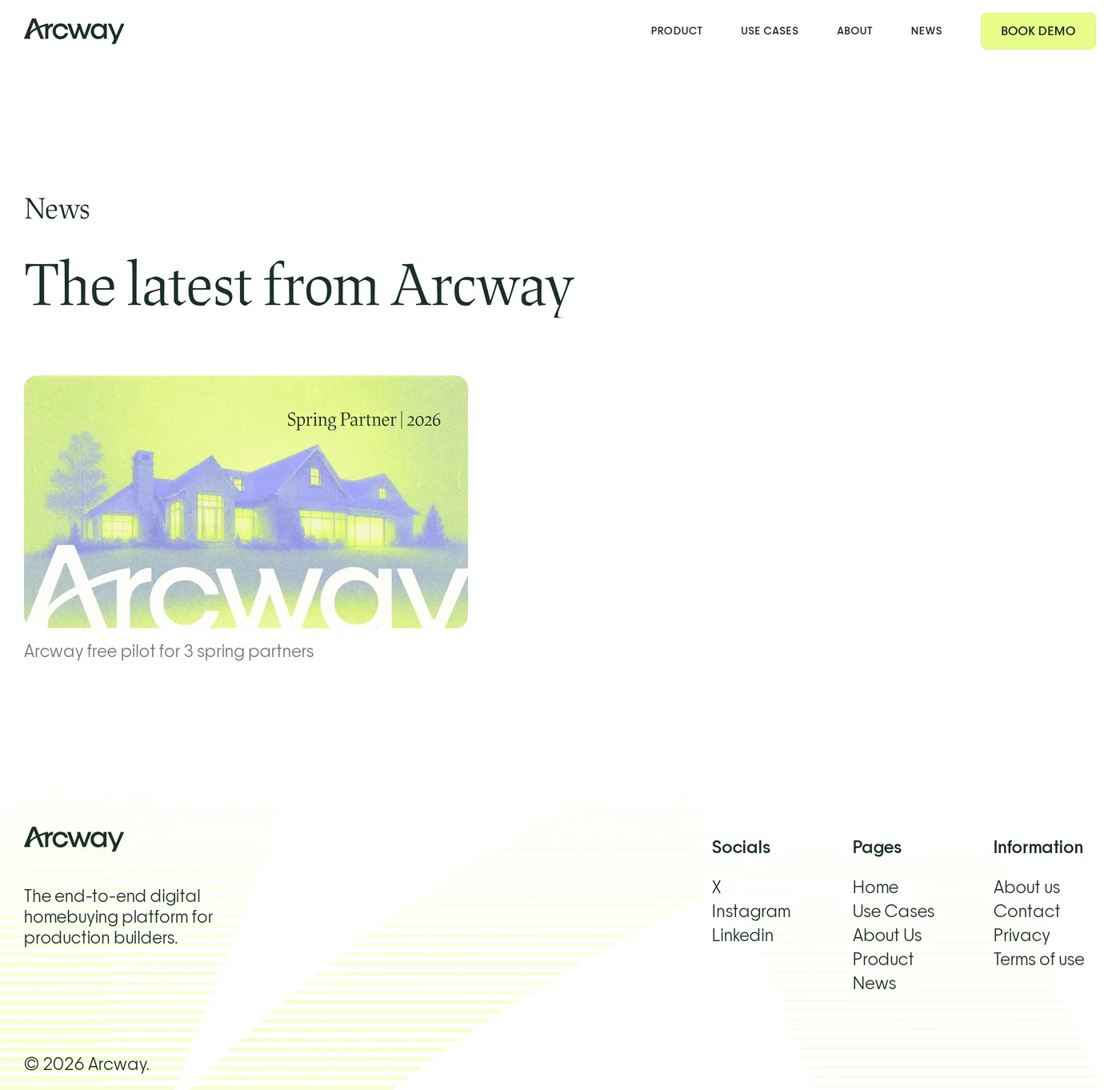Arcway — screenshot of the blog page