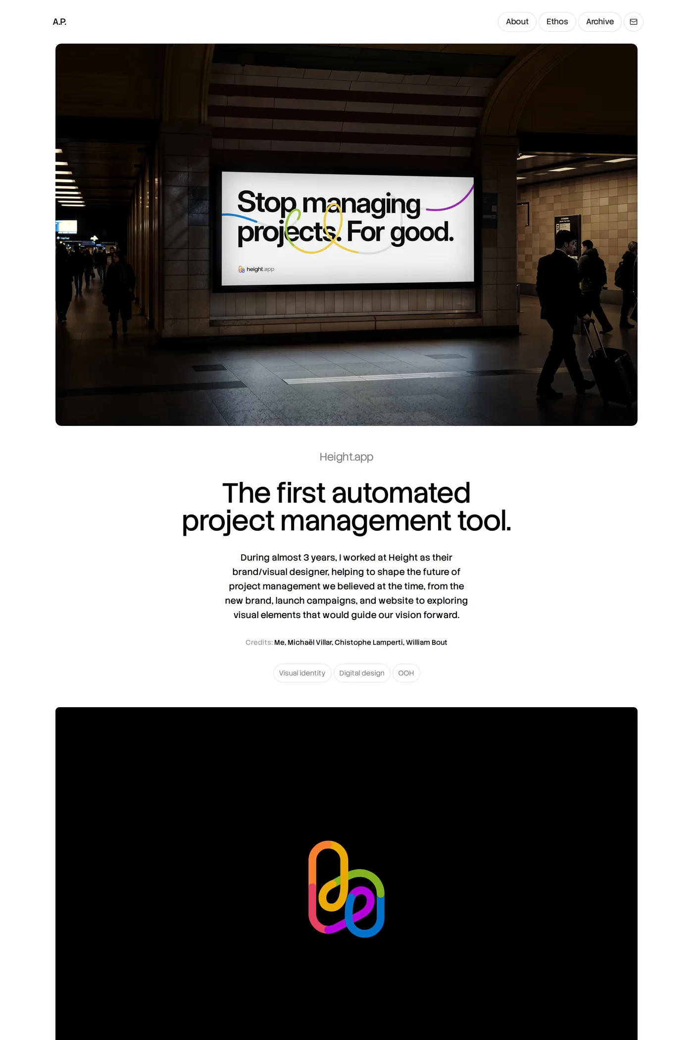 Arnaldo Petrazzini — screenshot of the work page