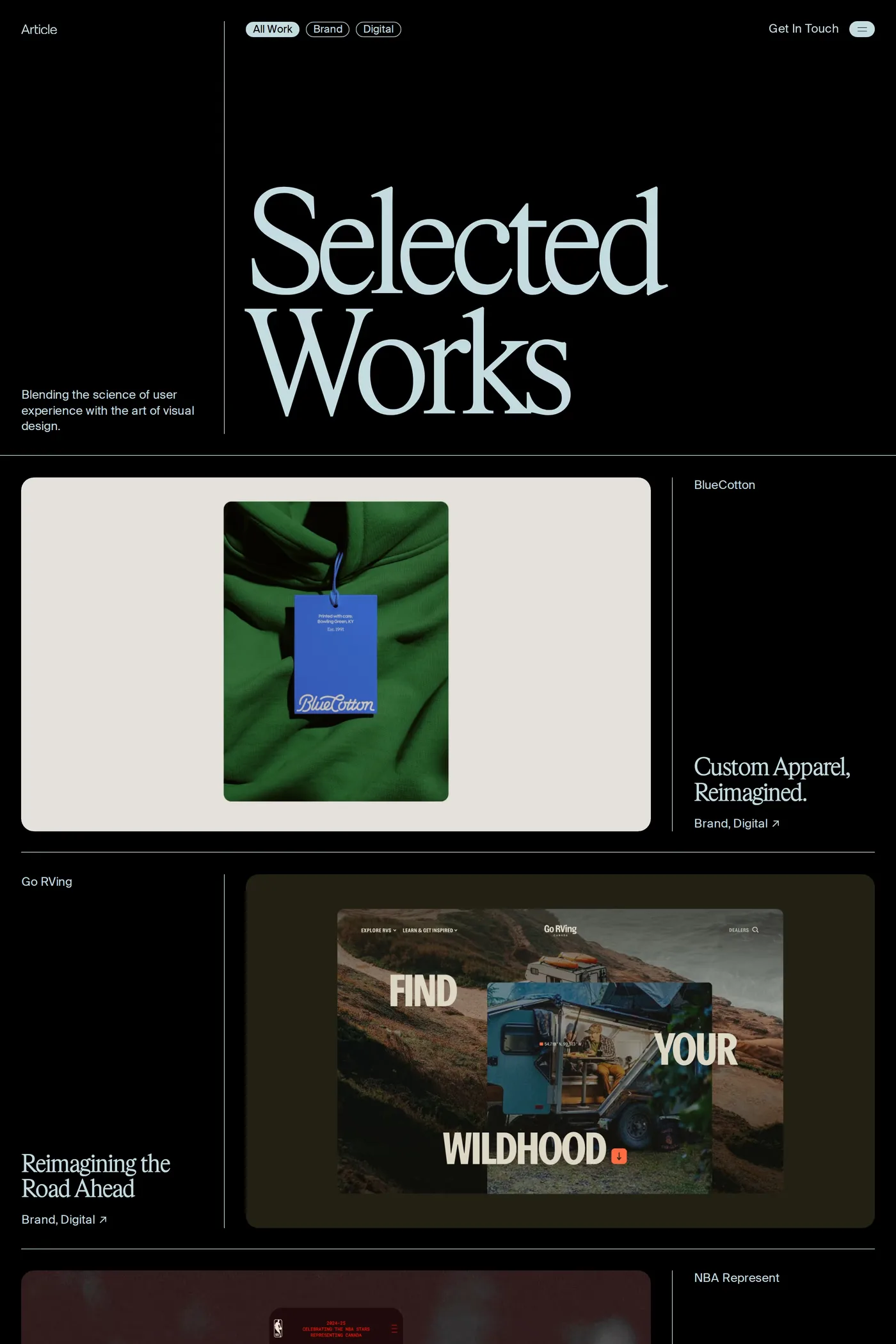 Article — screenshot of the work page