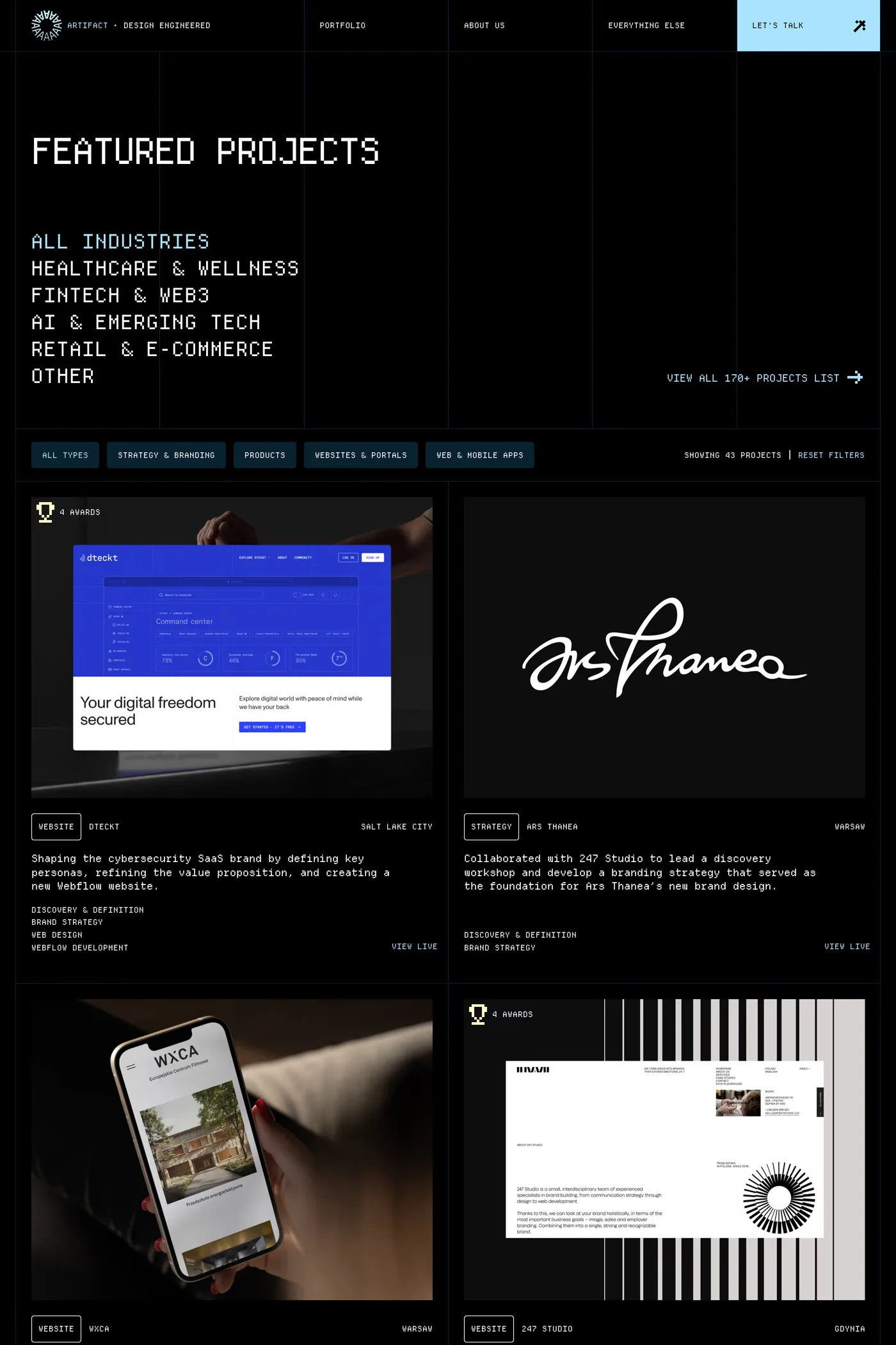 Artifact — screenshot of the work page