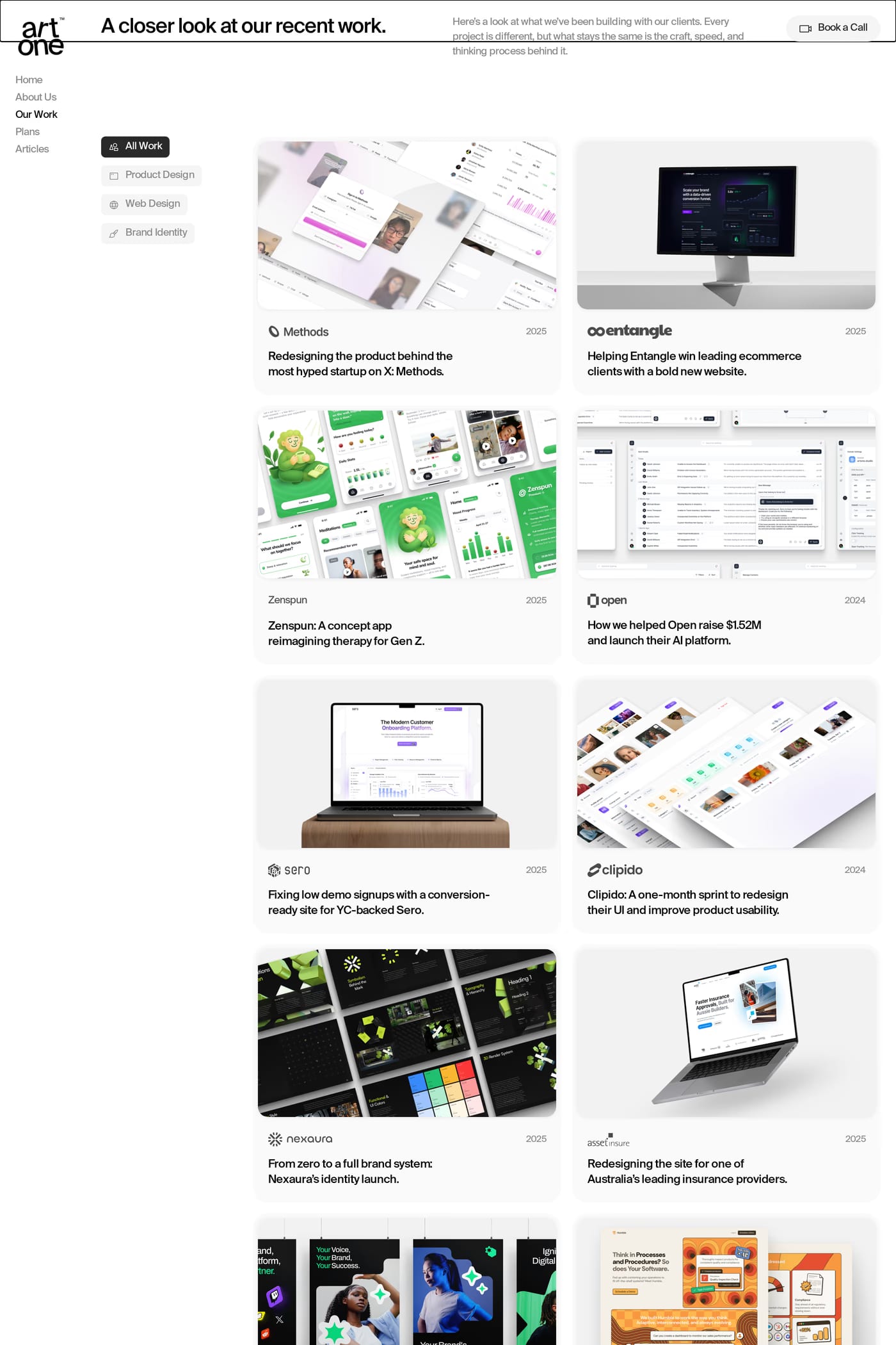 Artone Studio — screenshot of the work page