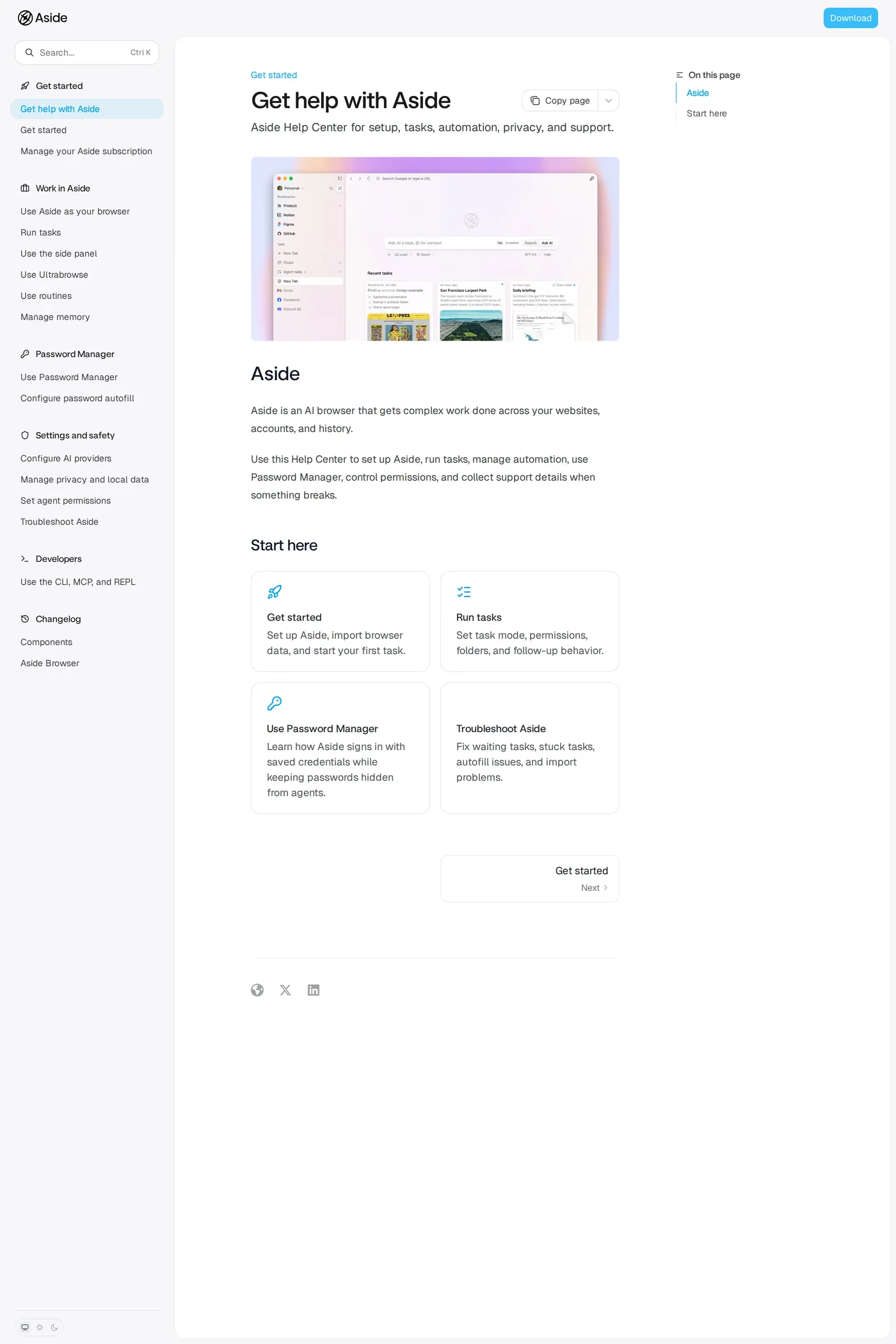 Aside — screenshot of the docs page