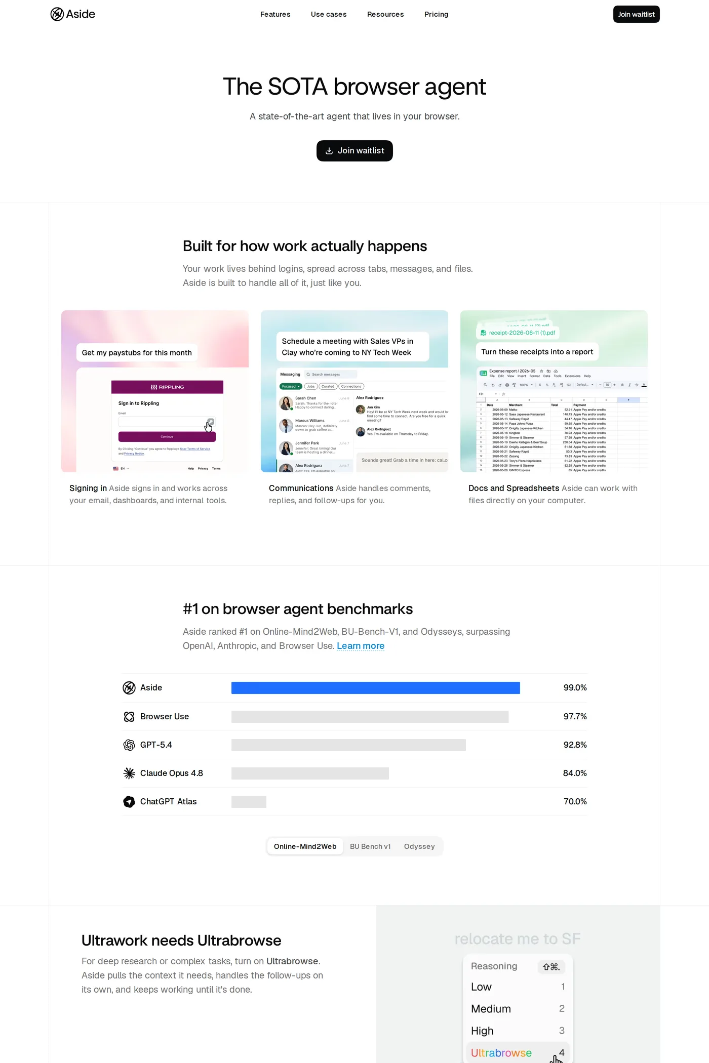 Aside — screenshot of the features page