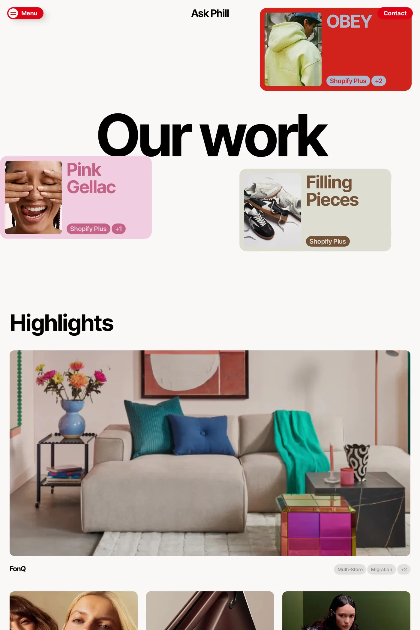 Ask Phill — screenshot of the work page