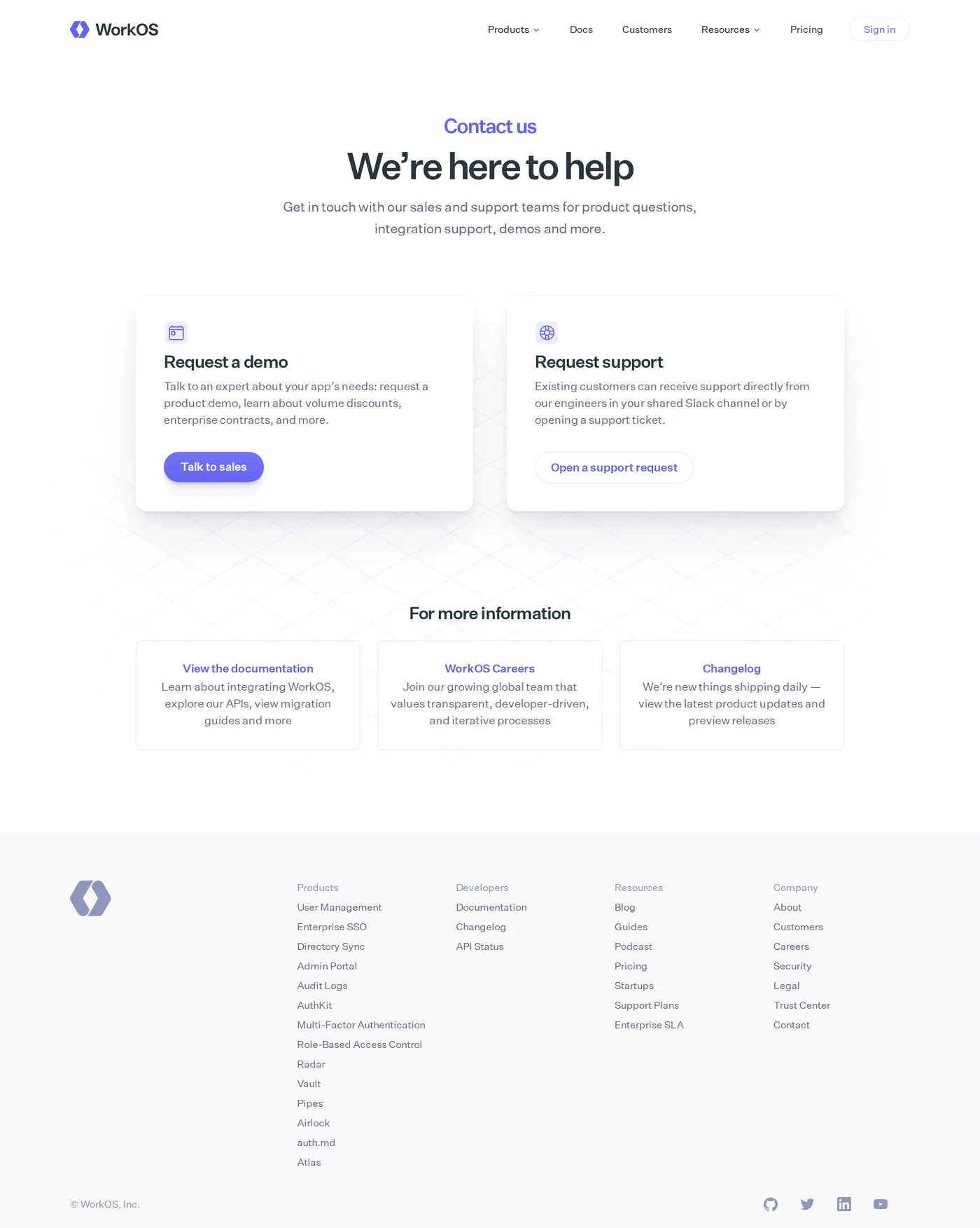 Atlas by WorkOS — screenshot of the contact page