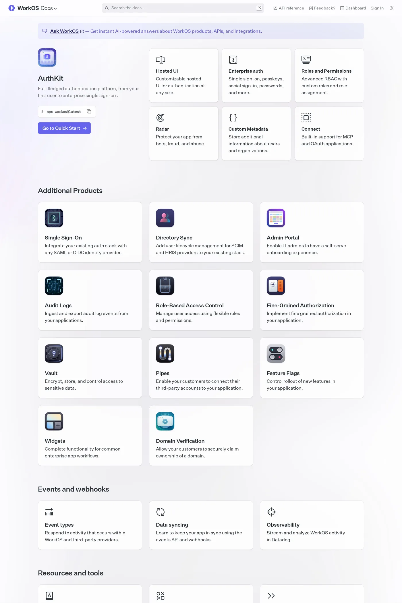 Atlas by WorkOS — screenshot of the docs page
