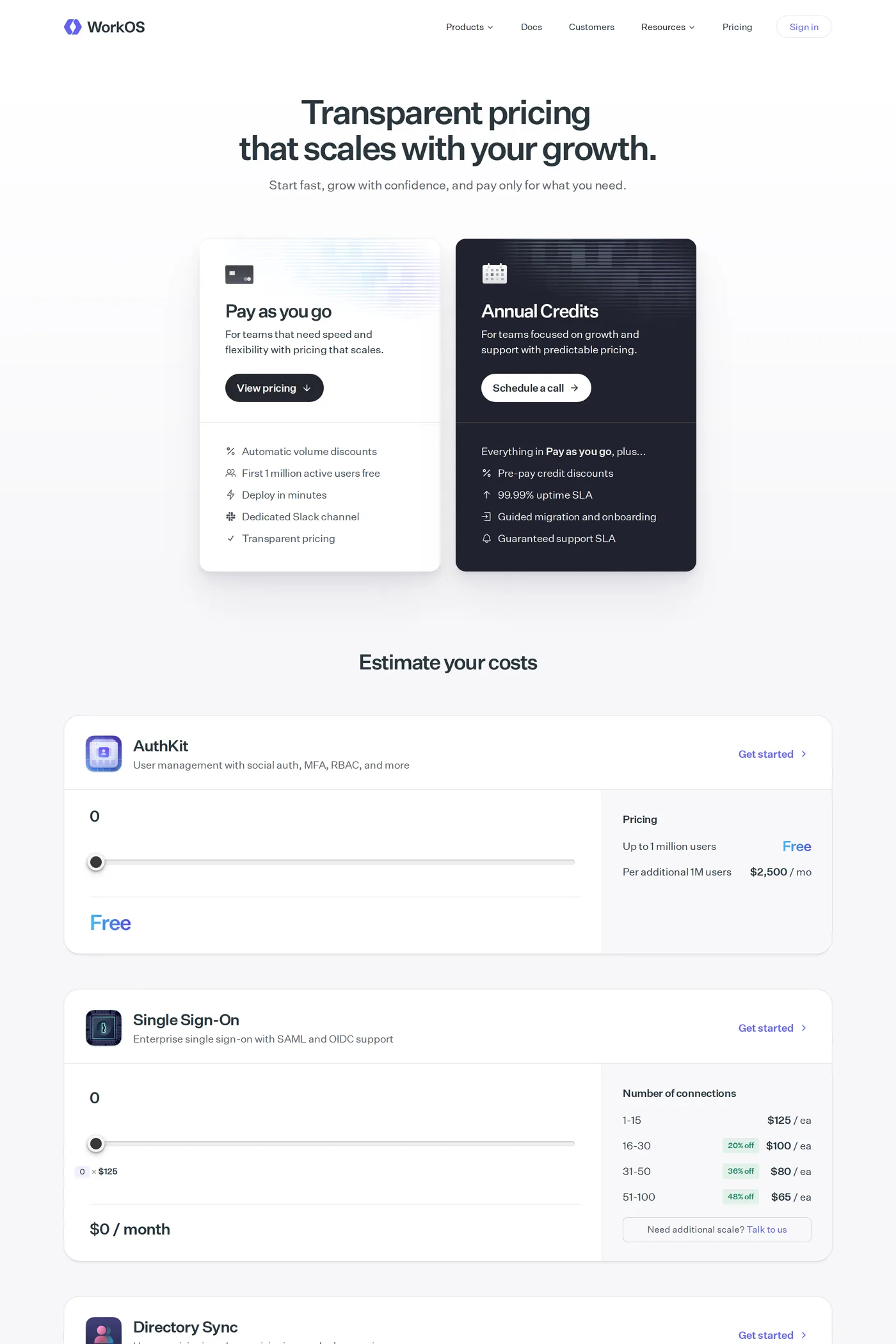 Atlas by WorkOS — screenshot of the pricing page