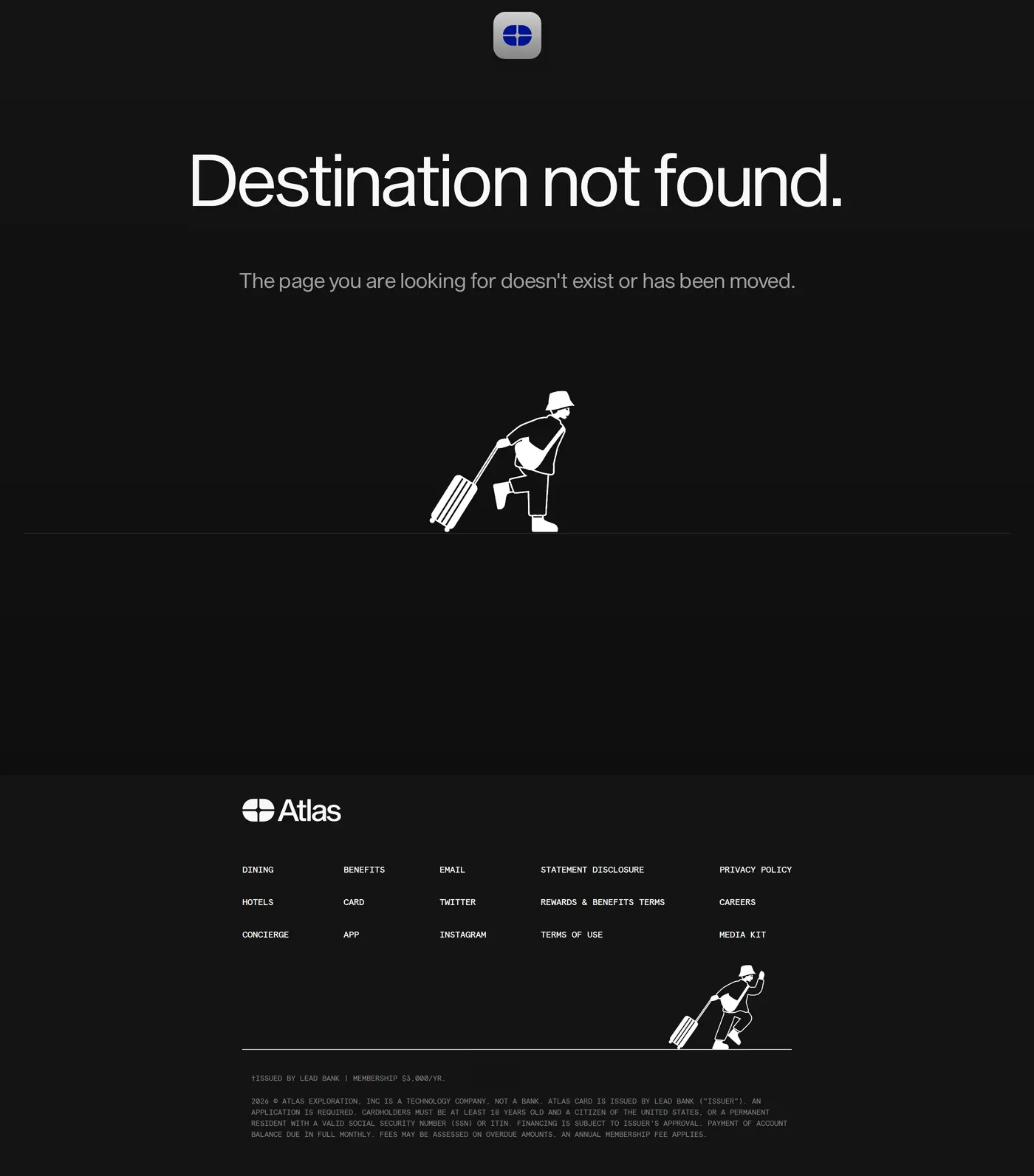 Atlas — screenshot of the 404 page