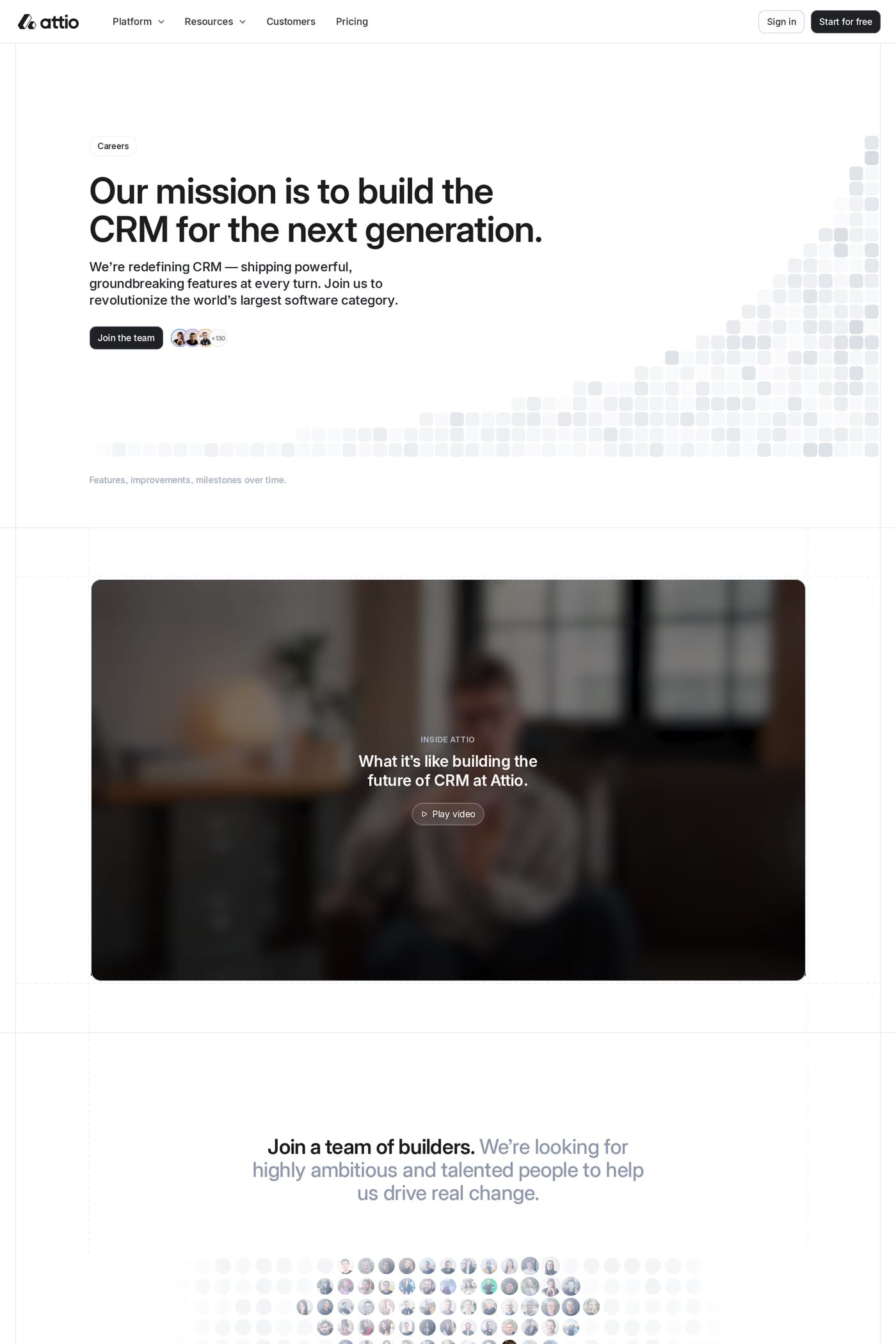Attio — screenshot of the about page