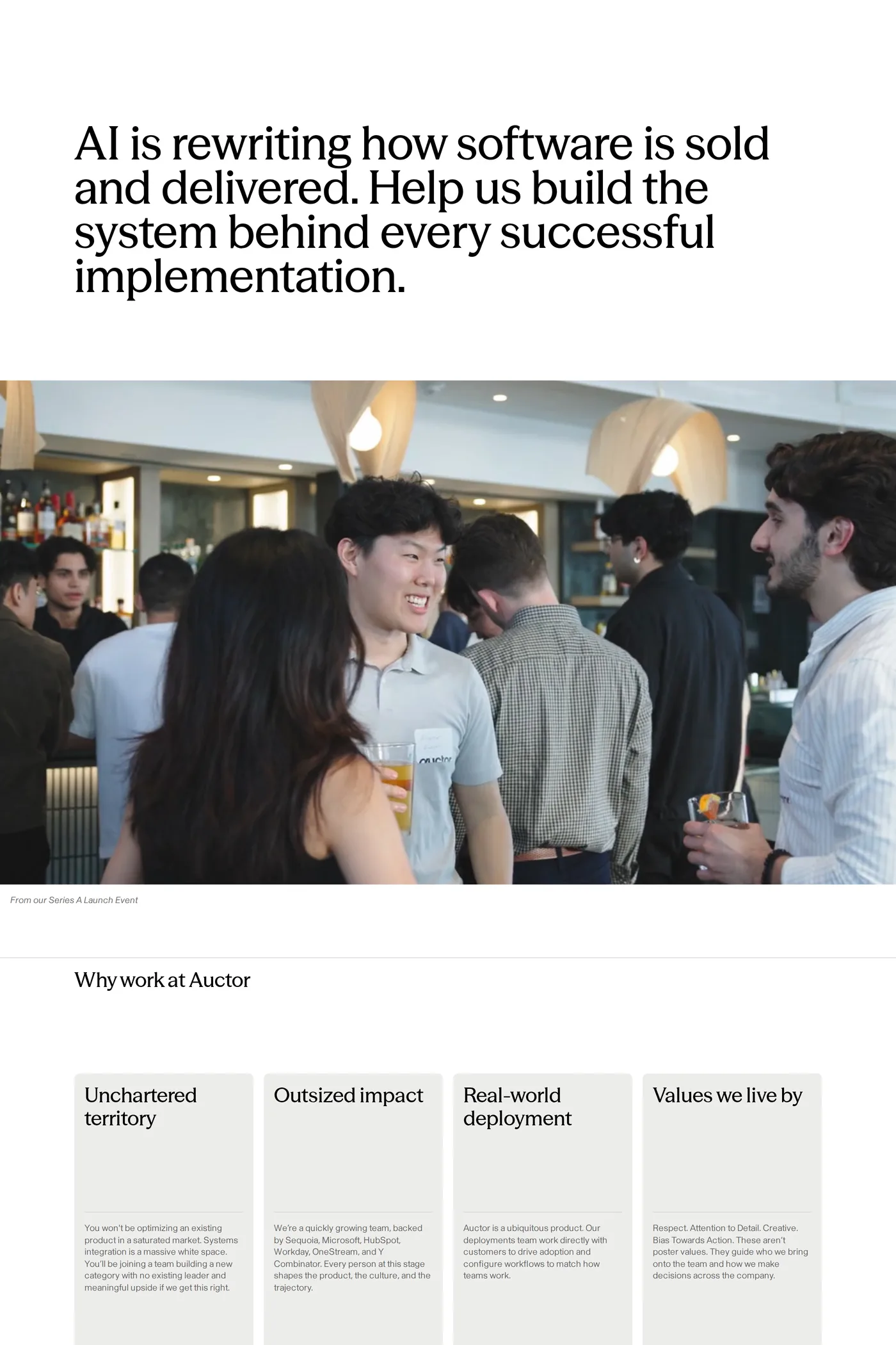Auctor — screenshot of the careers page