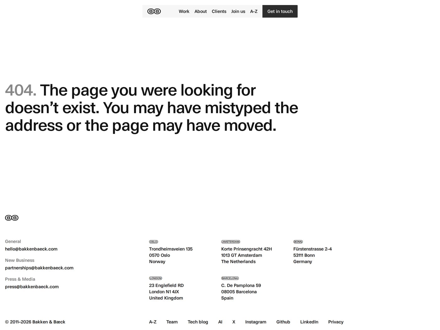 Bakken & Bæck 404 page