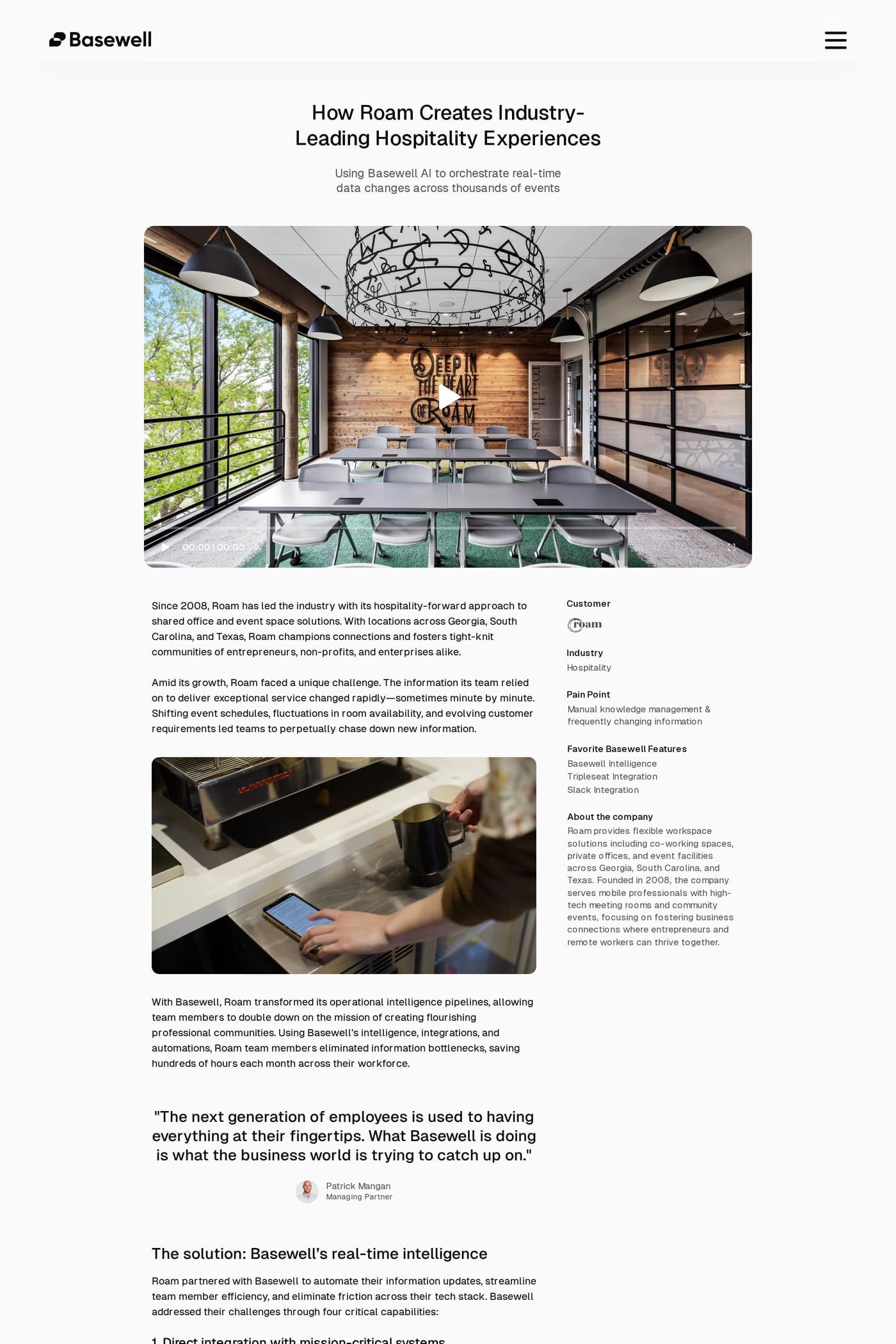 Basewell — screenshot of the case studies page