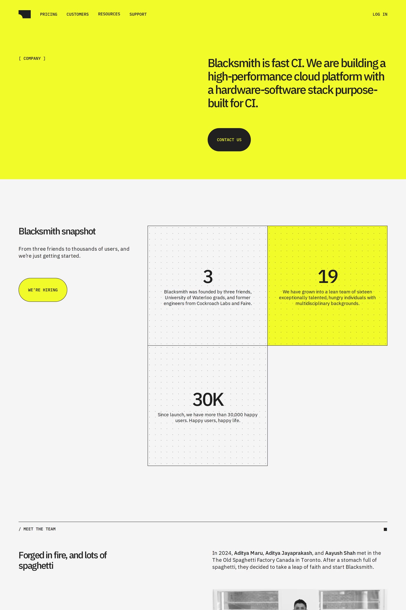 Blacksmith — screenshot of the about page