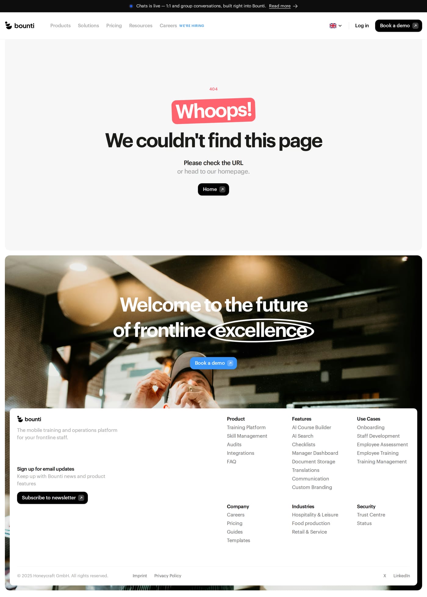 Bounti 404 page
