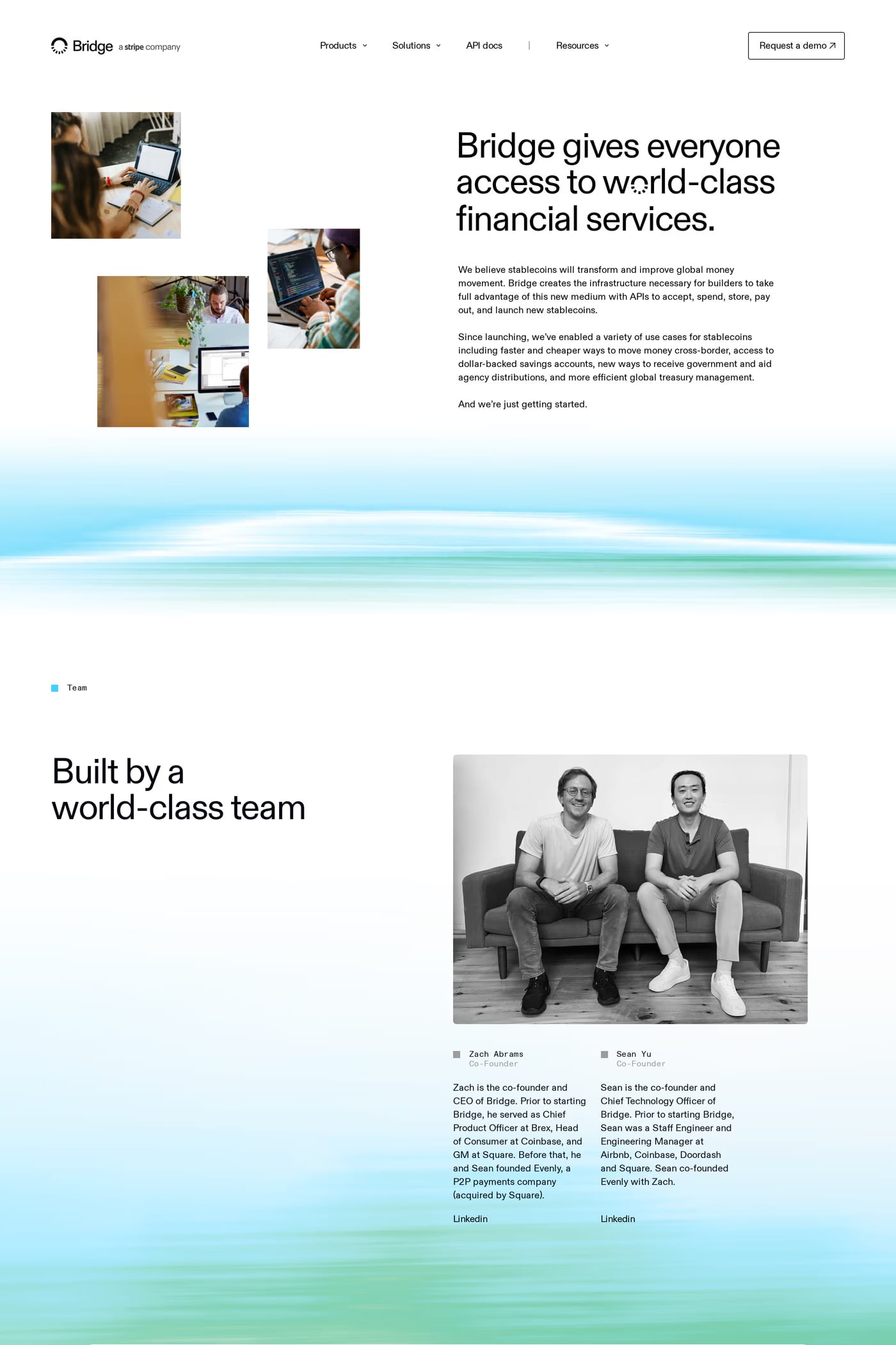 Bridge — screenshot of the about page