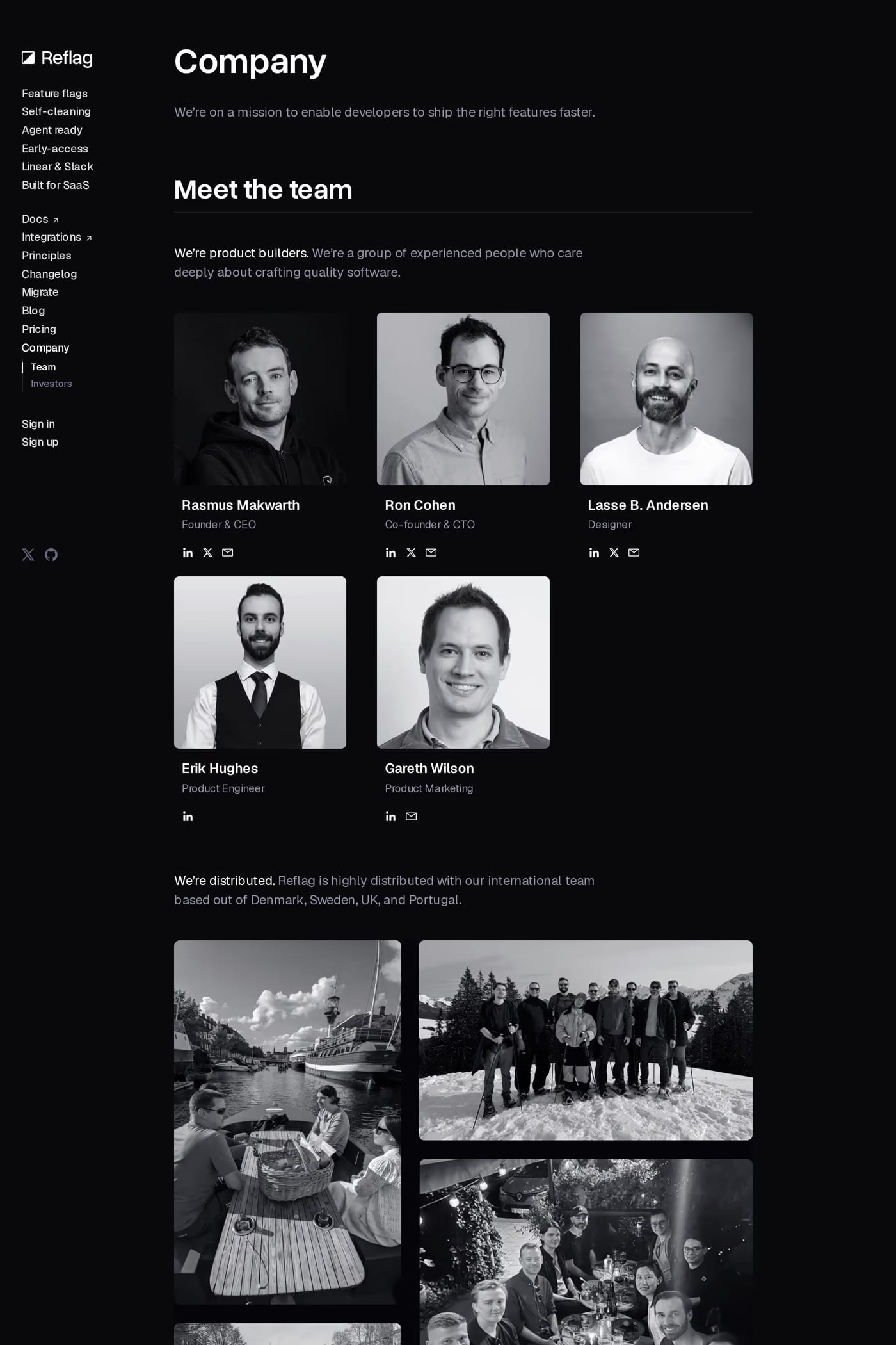 Bucket — screenshot of the about page