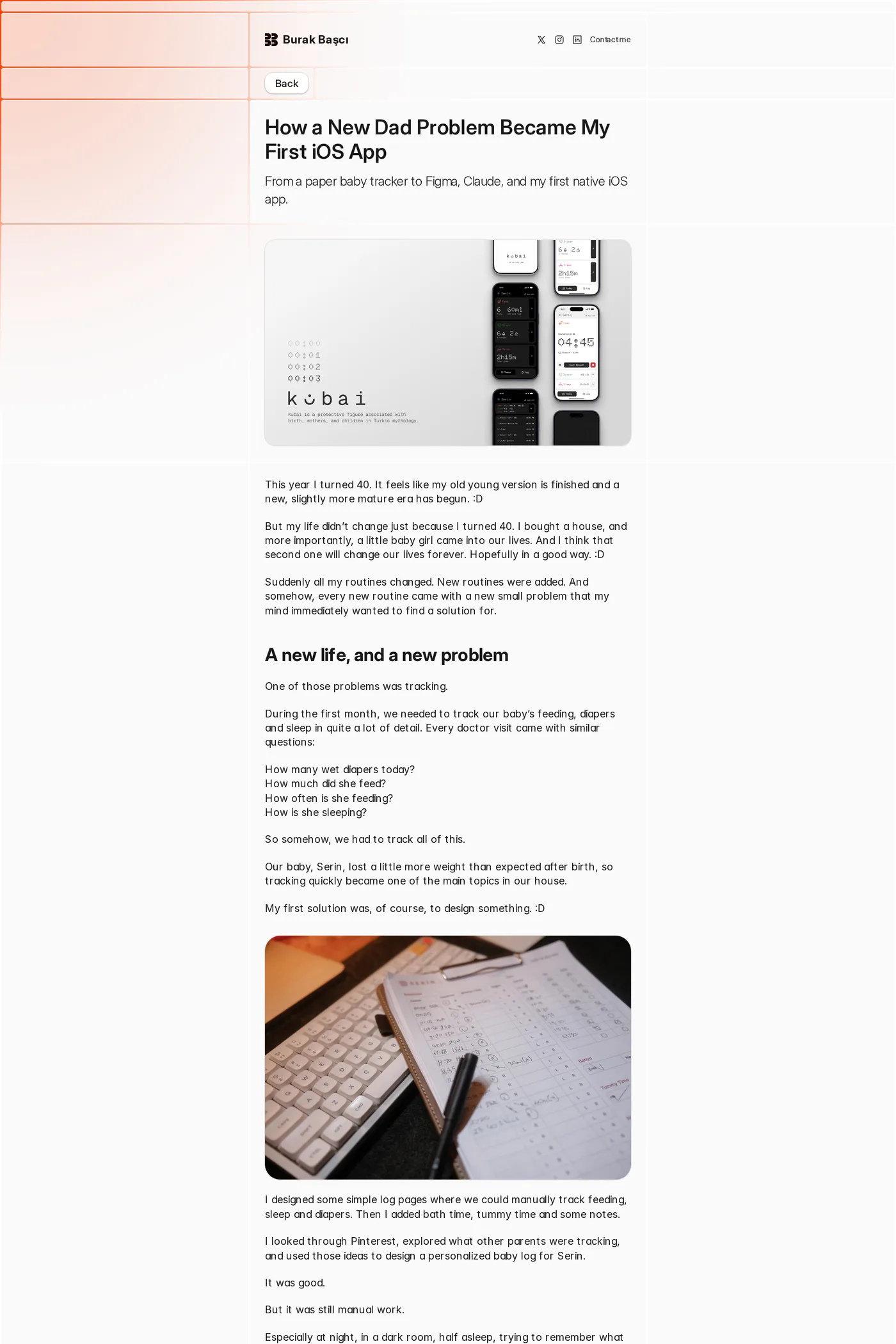 Burak Başcı — screenshot of the blog page