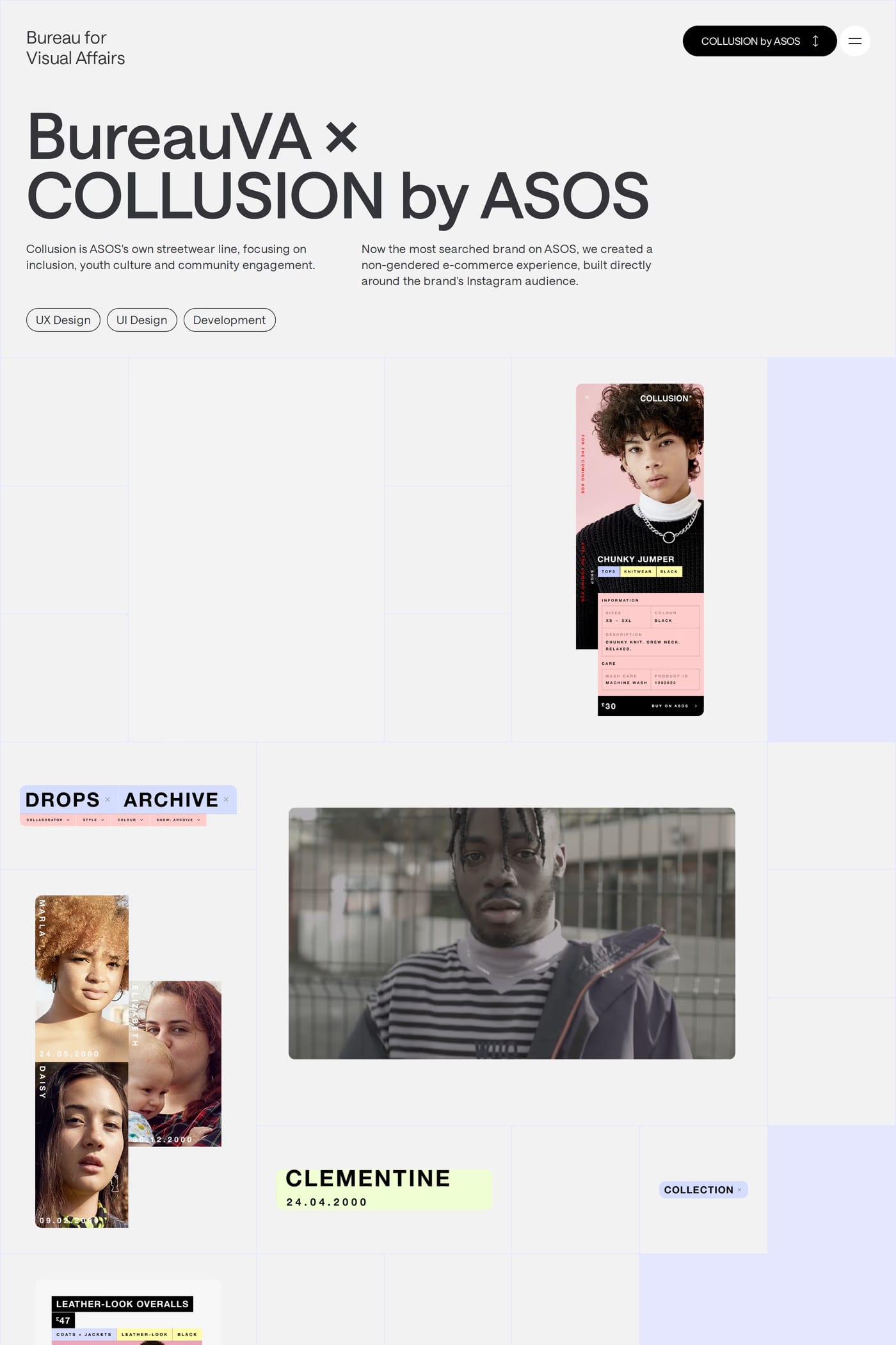 Bureau for Visual Affairs — screenshot of the work page