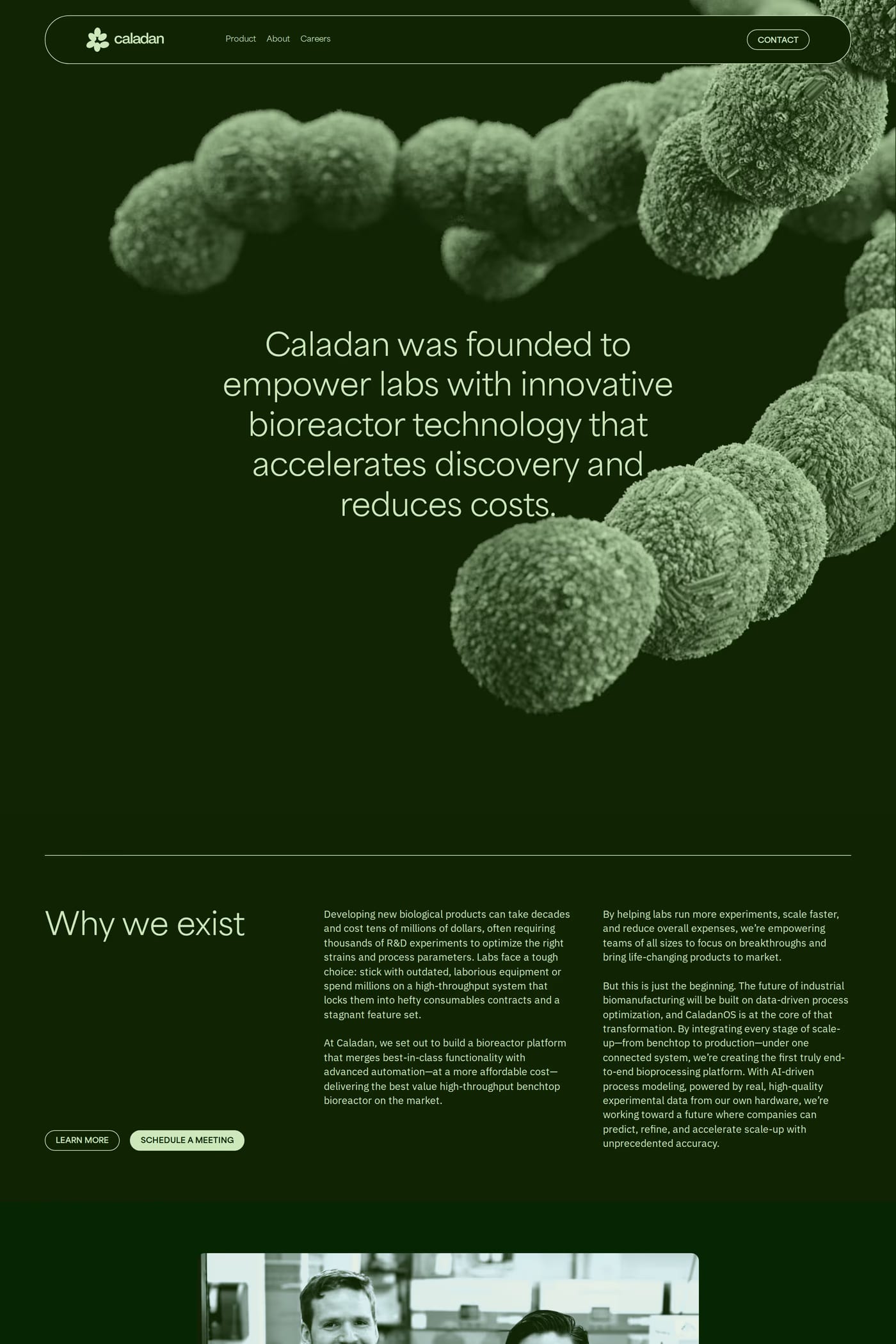 Caladan — screenshot of the careers page