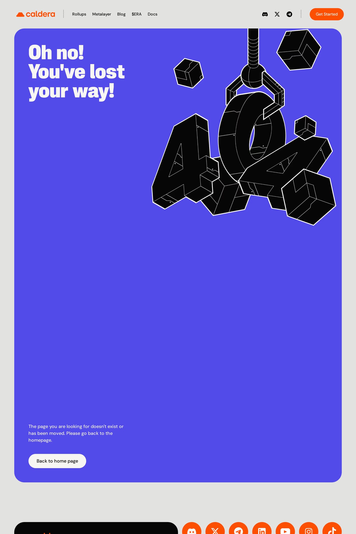 Caldera 404 page