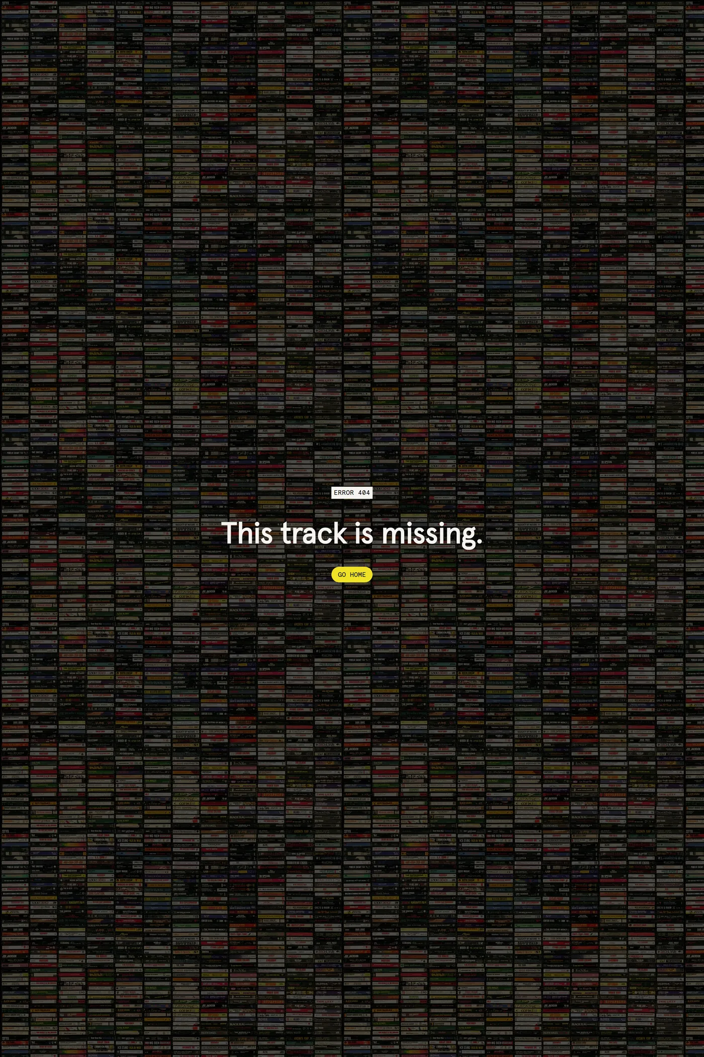 CASSETTE — screenshot of the 404 page