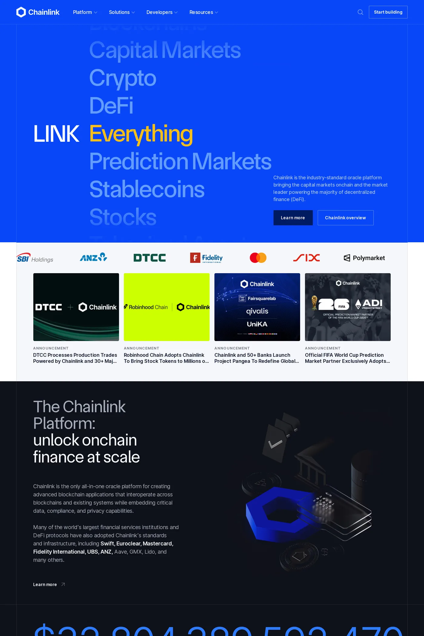 Chainlink — screenshot of the about page