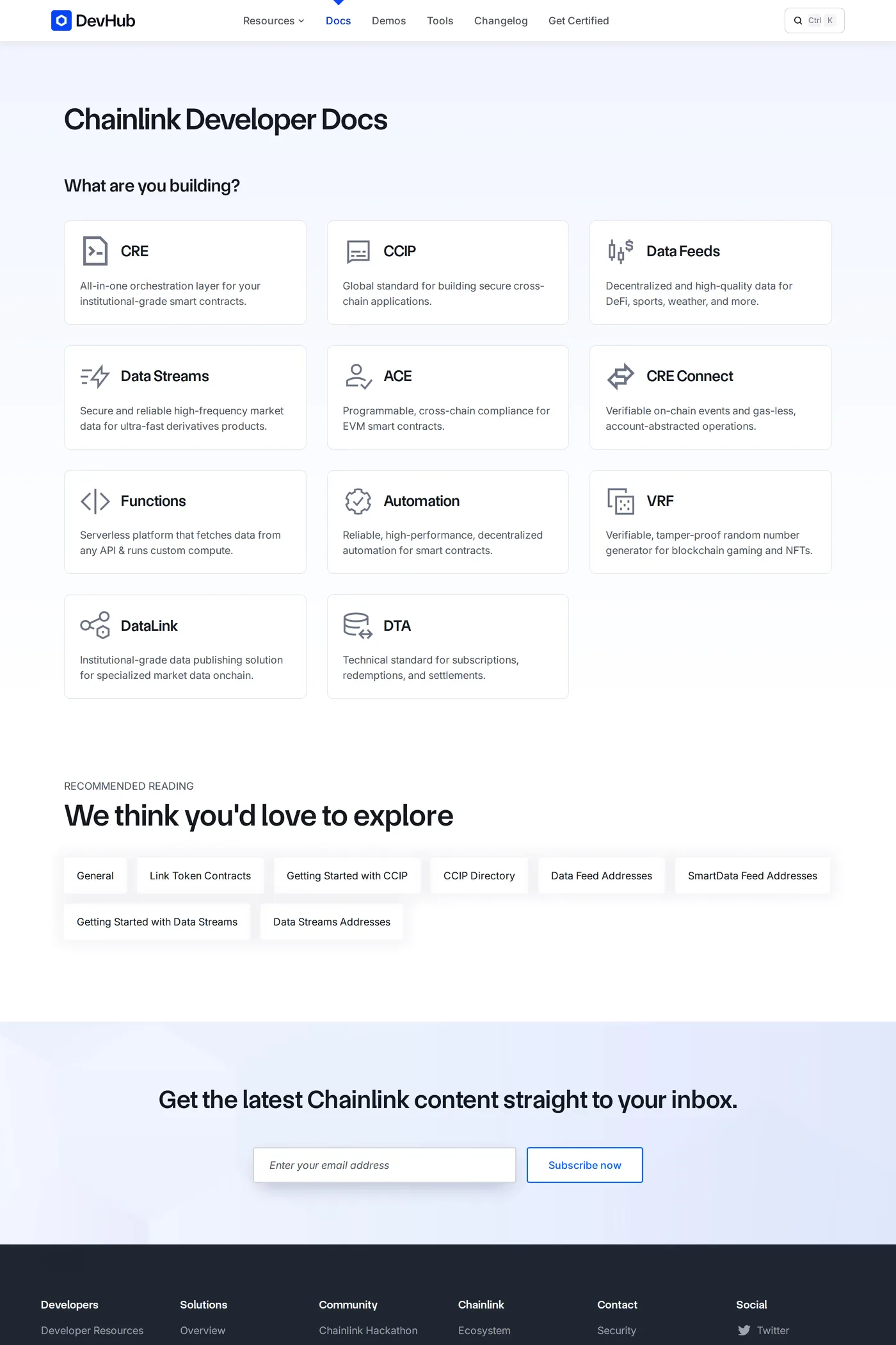 Chainlink — screenshot of the docs page