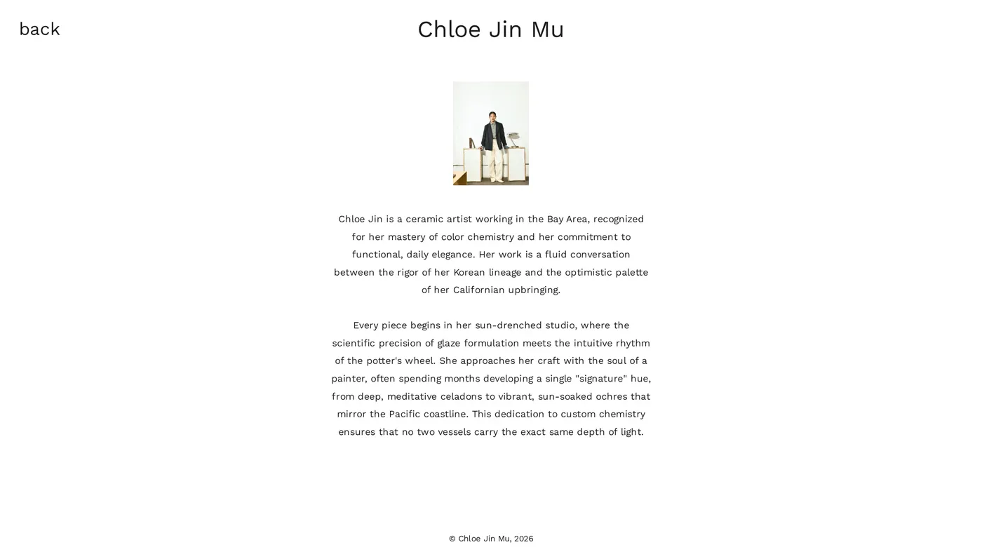 Chloe — screenshot of the about page