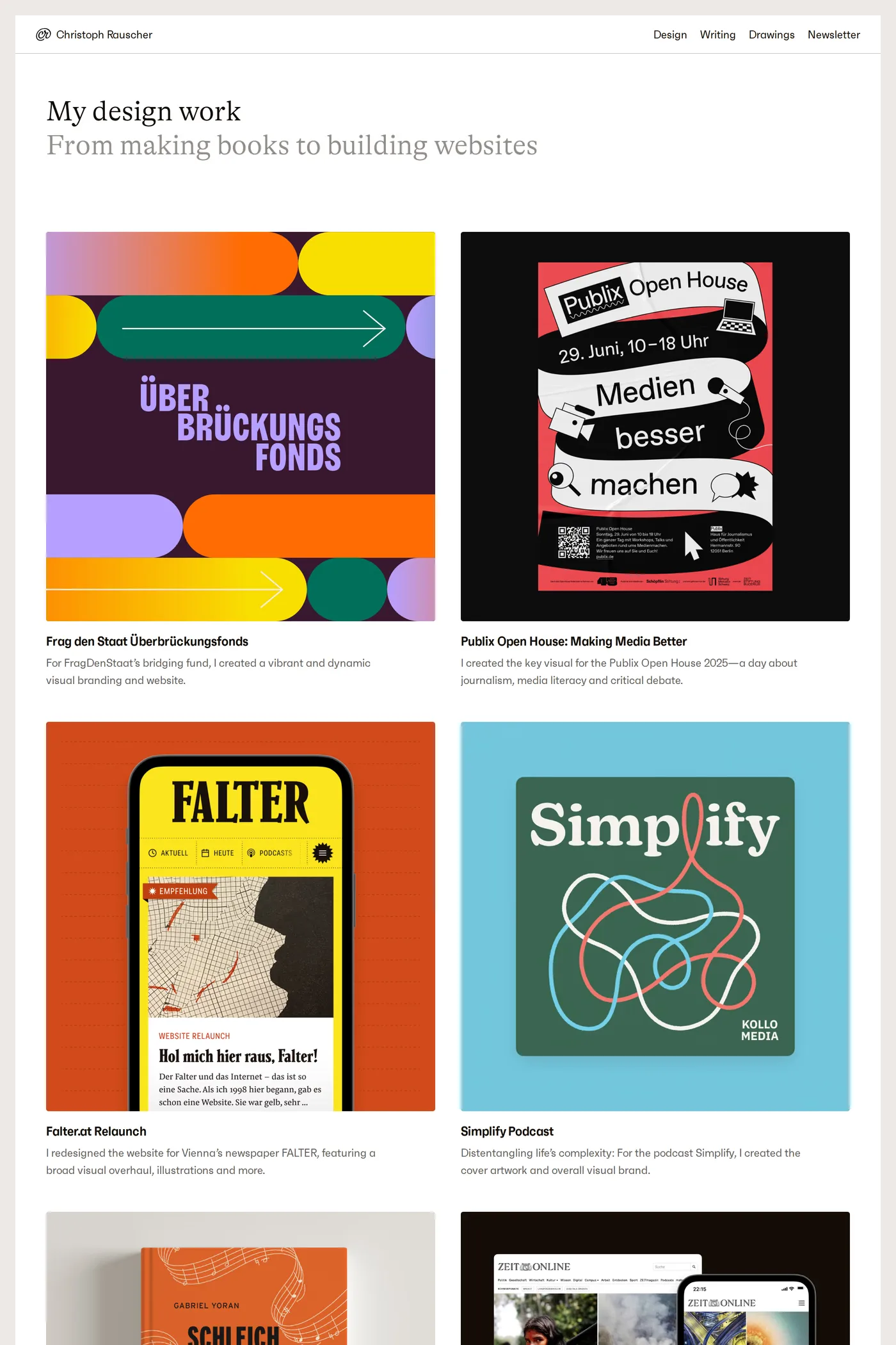Christoph Rauscher — screenshot of the work page