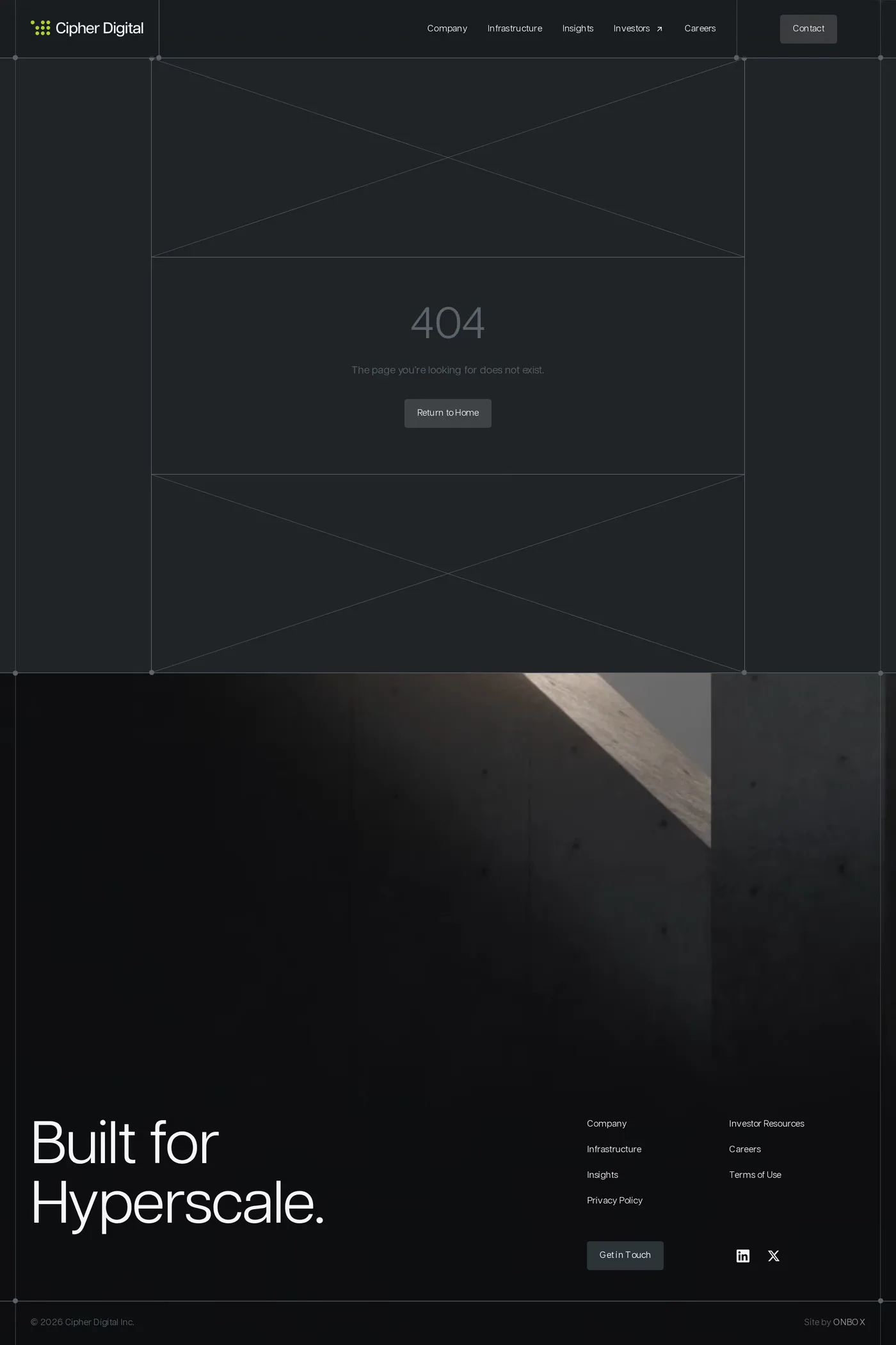 Cipher — screenshot of the 404 page