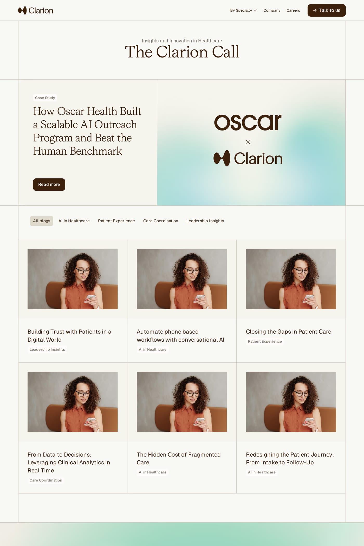 Clarion blog page