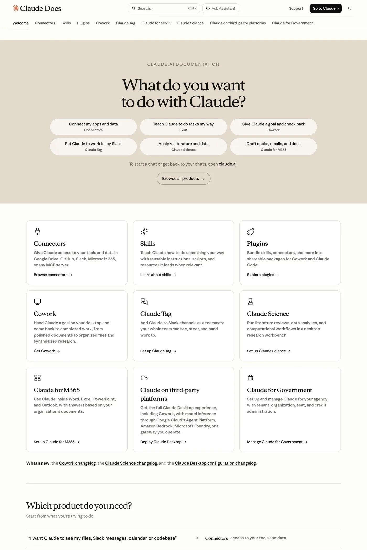 Claude — screenshot of the docs page
