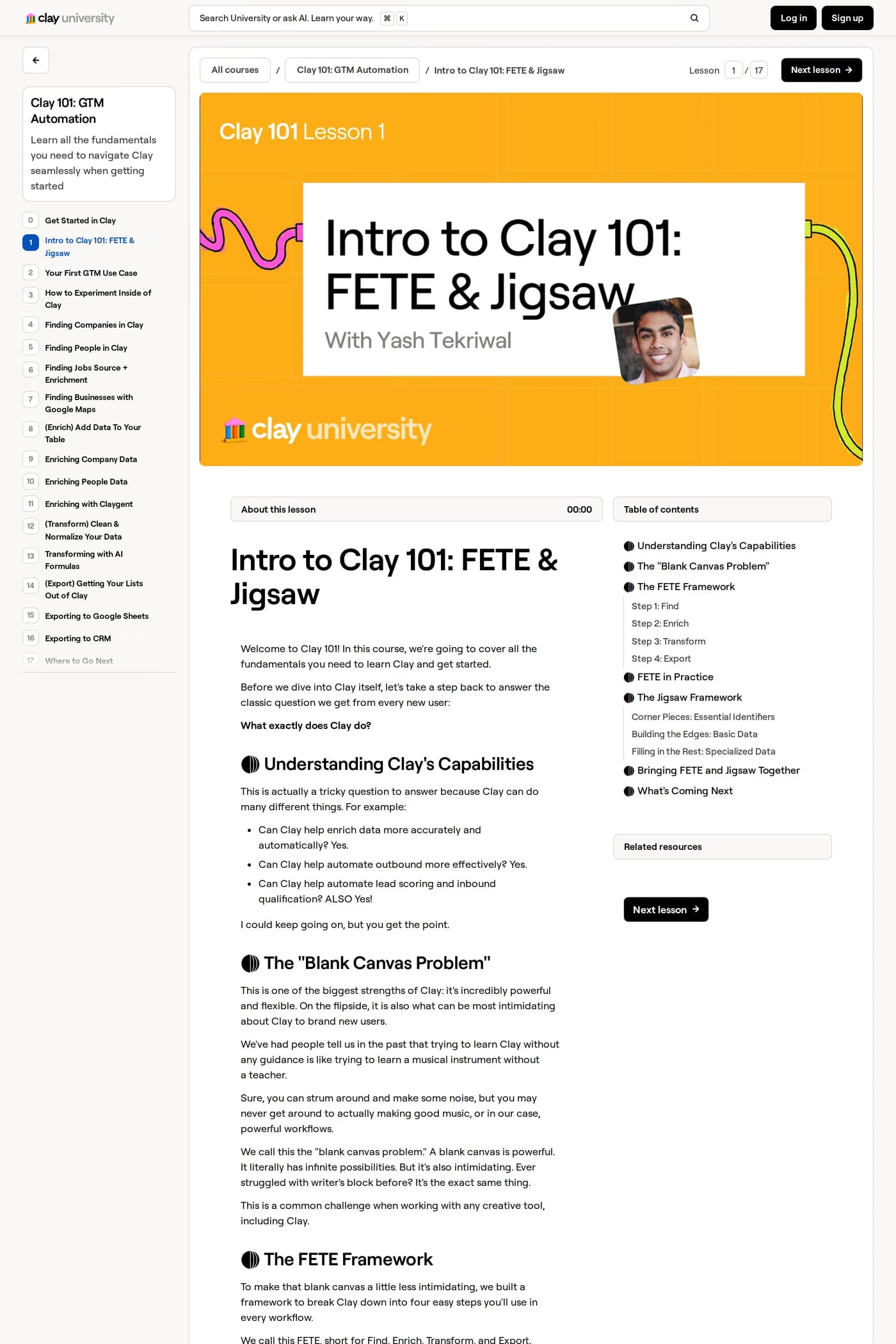 Clay — screenshot of the docs page