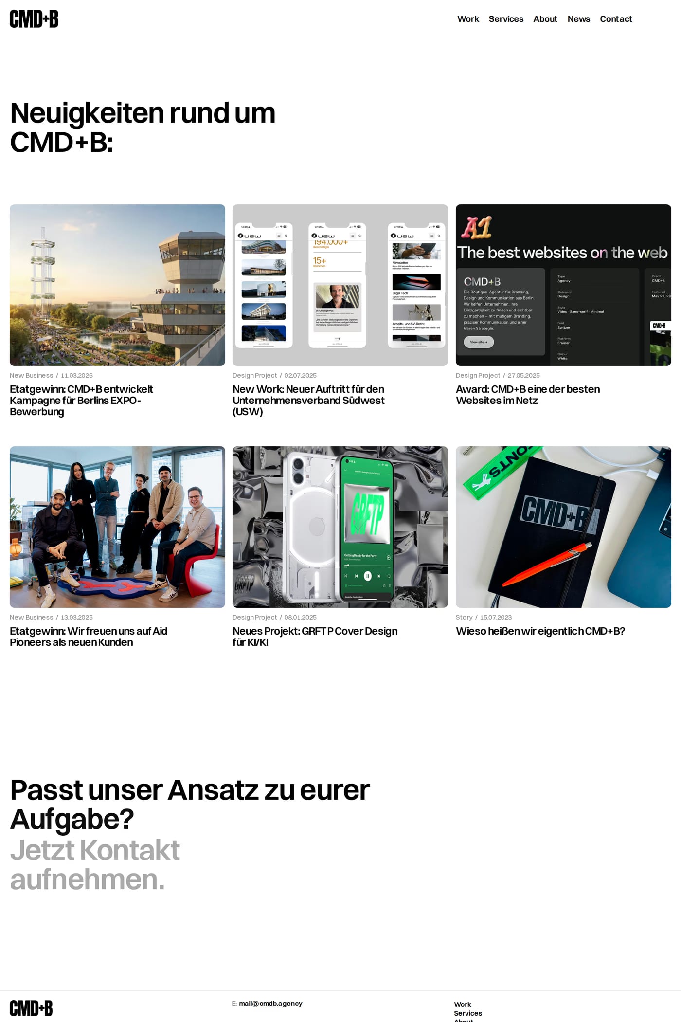 CMD+B — screenshot of the blog page