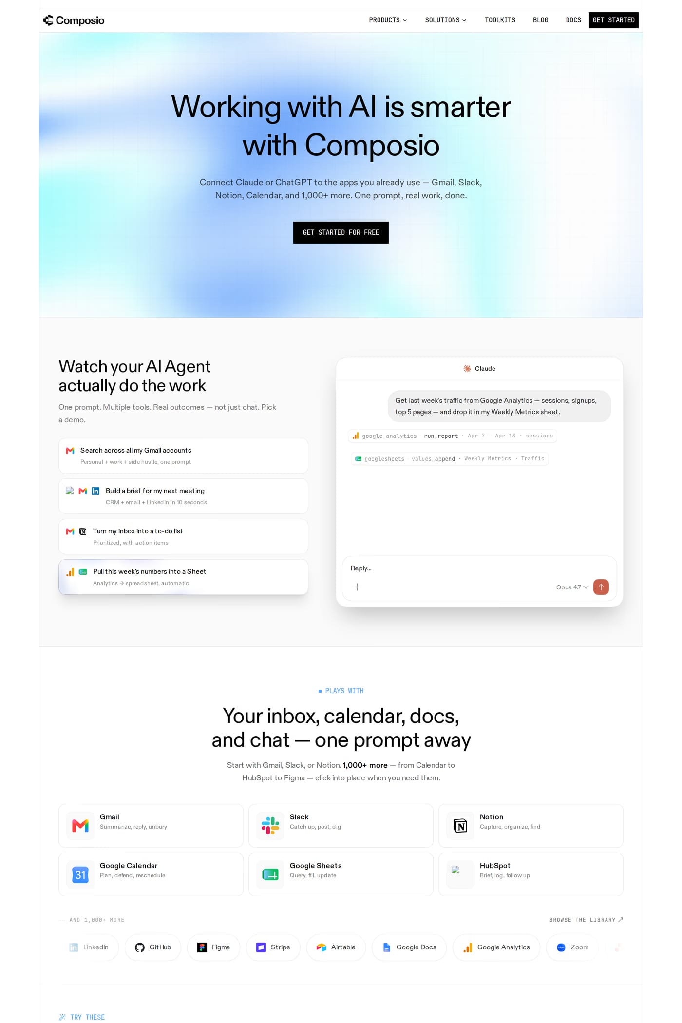 Composio features page
