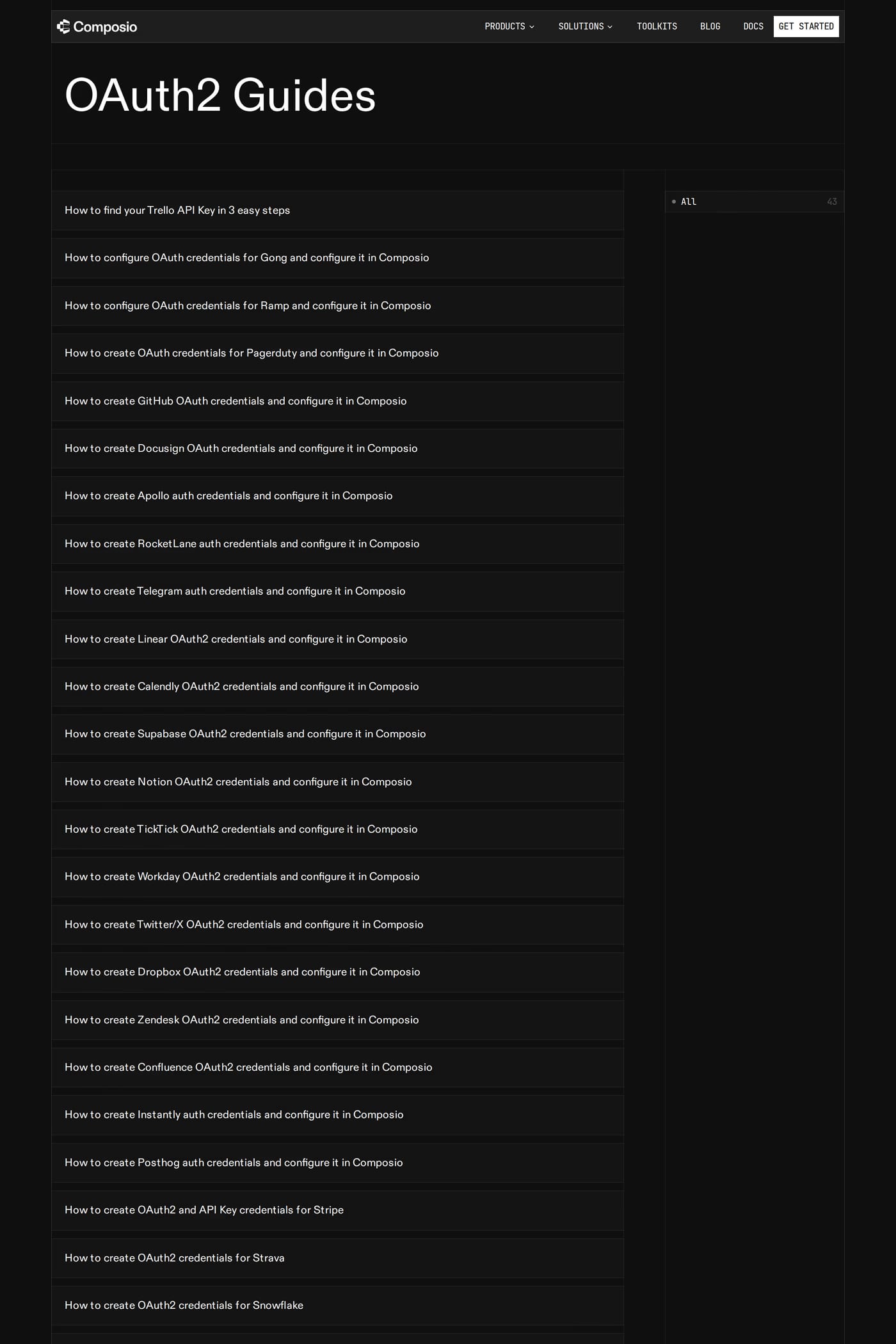 Composio — screenshot of the docs page