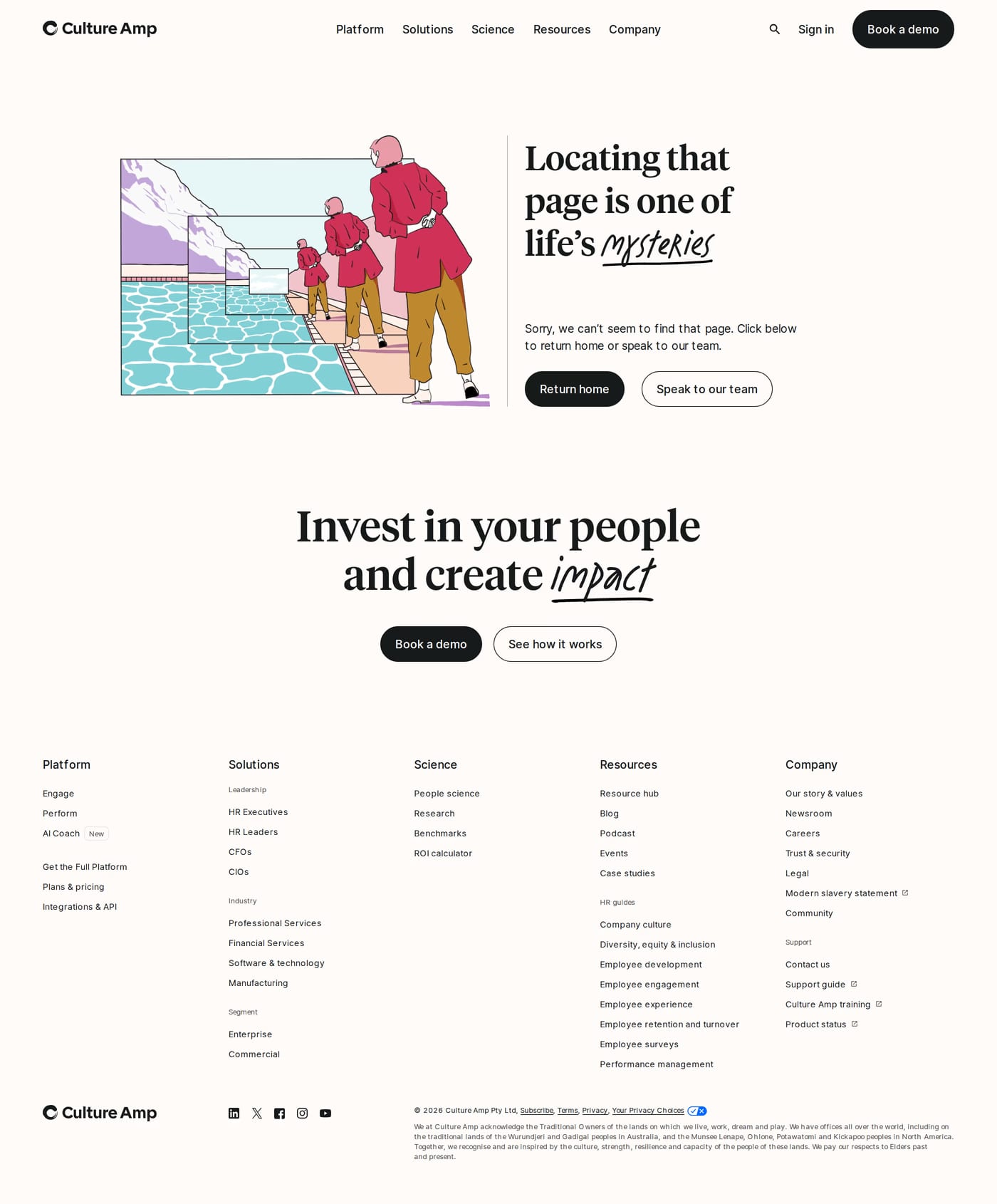 Culture Amp 404 page