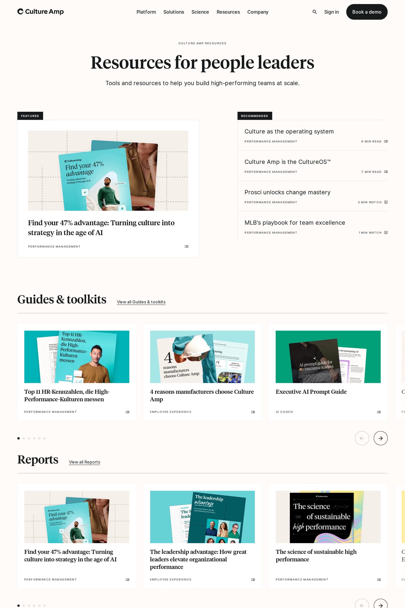 Culture Amp blog page