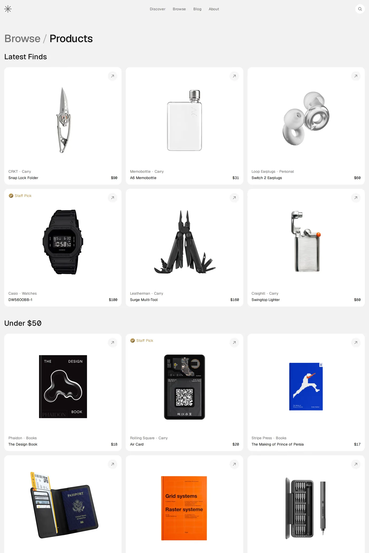 Curated Supply — screenshot of the work page