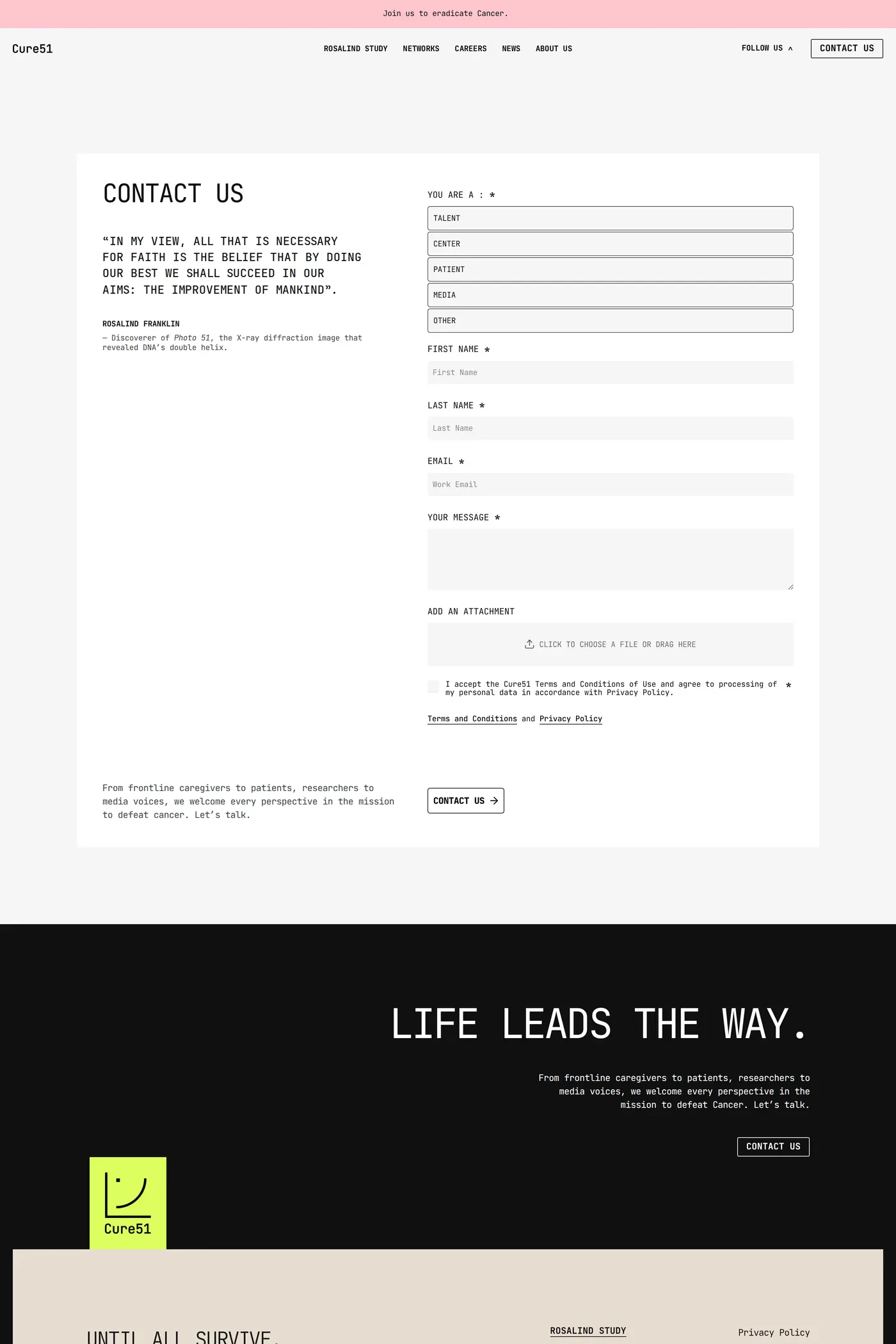 Cure51 — screenshot of the contact page