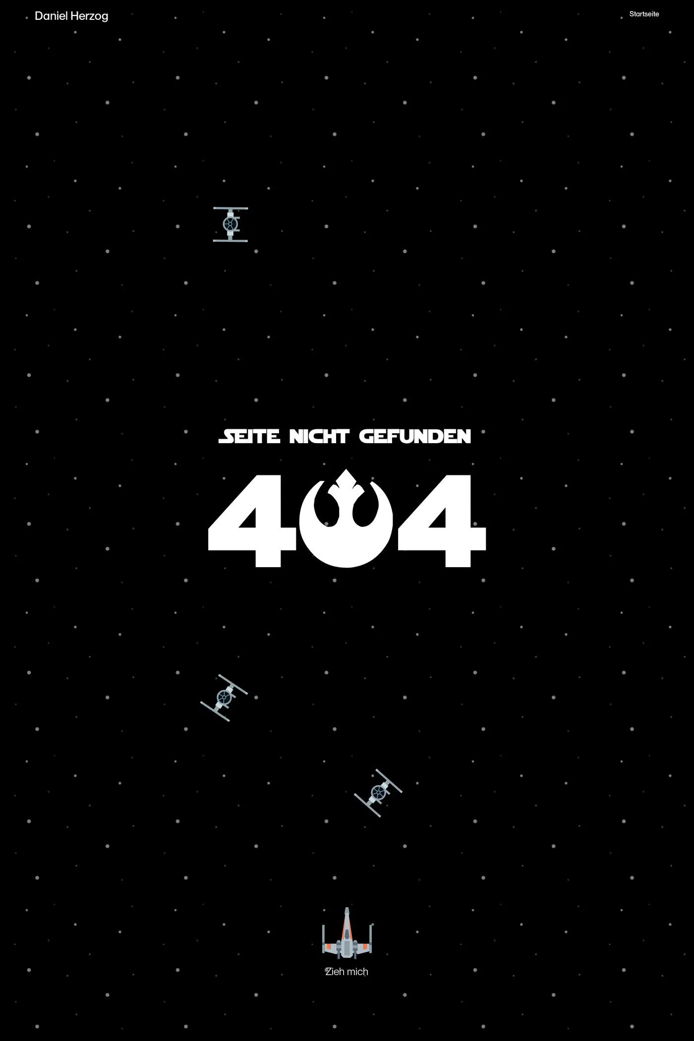 Daniel Herzog — screenshot of the 404 page