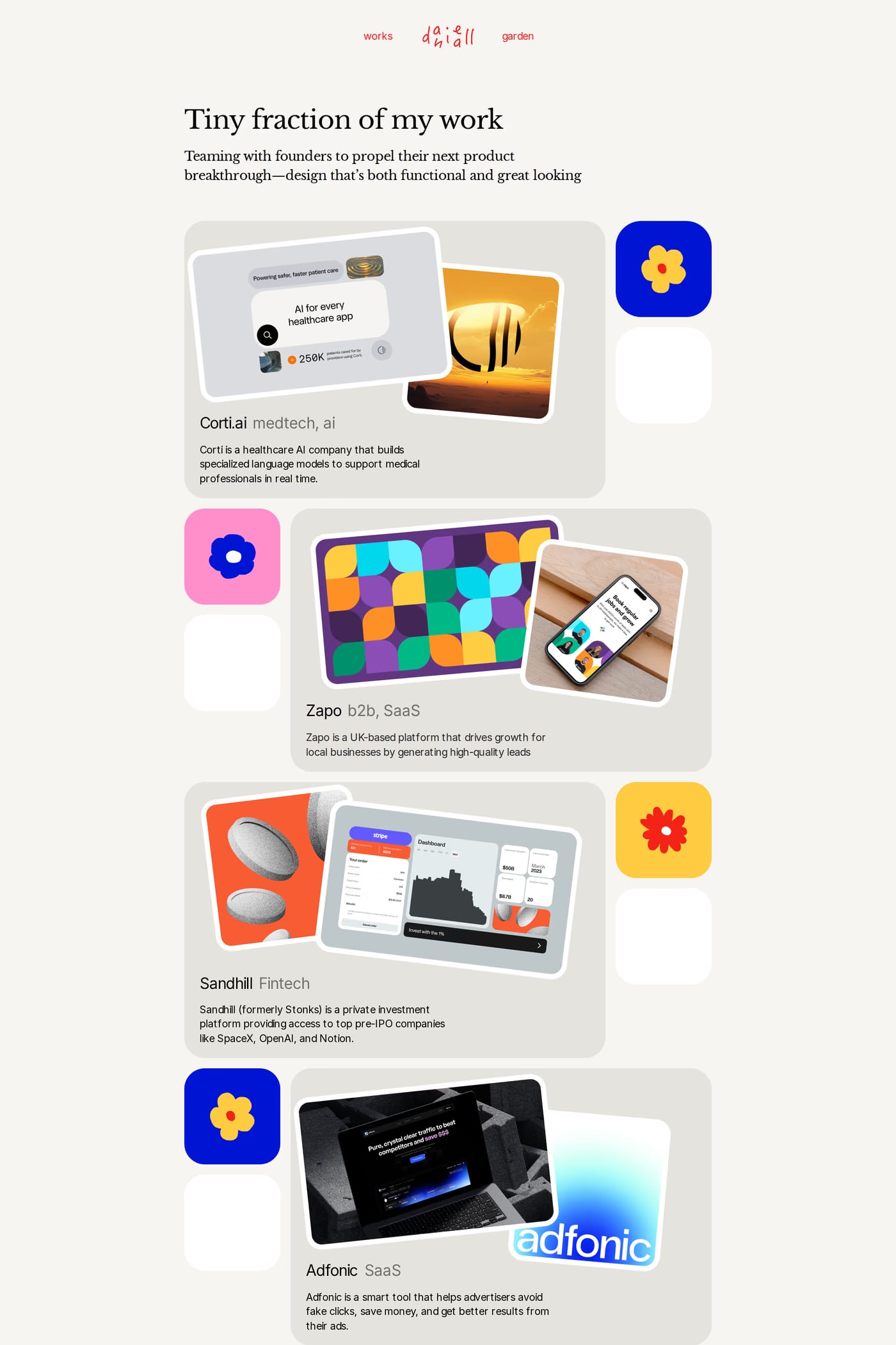 Daniella Marynova — screenshot of the work page