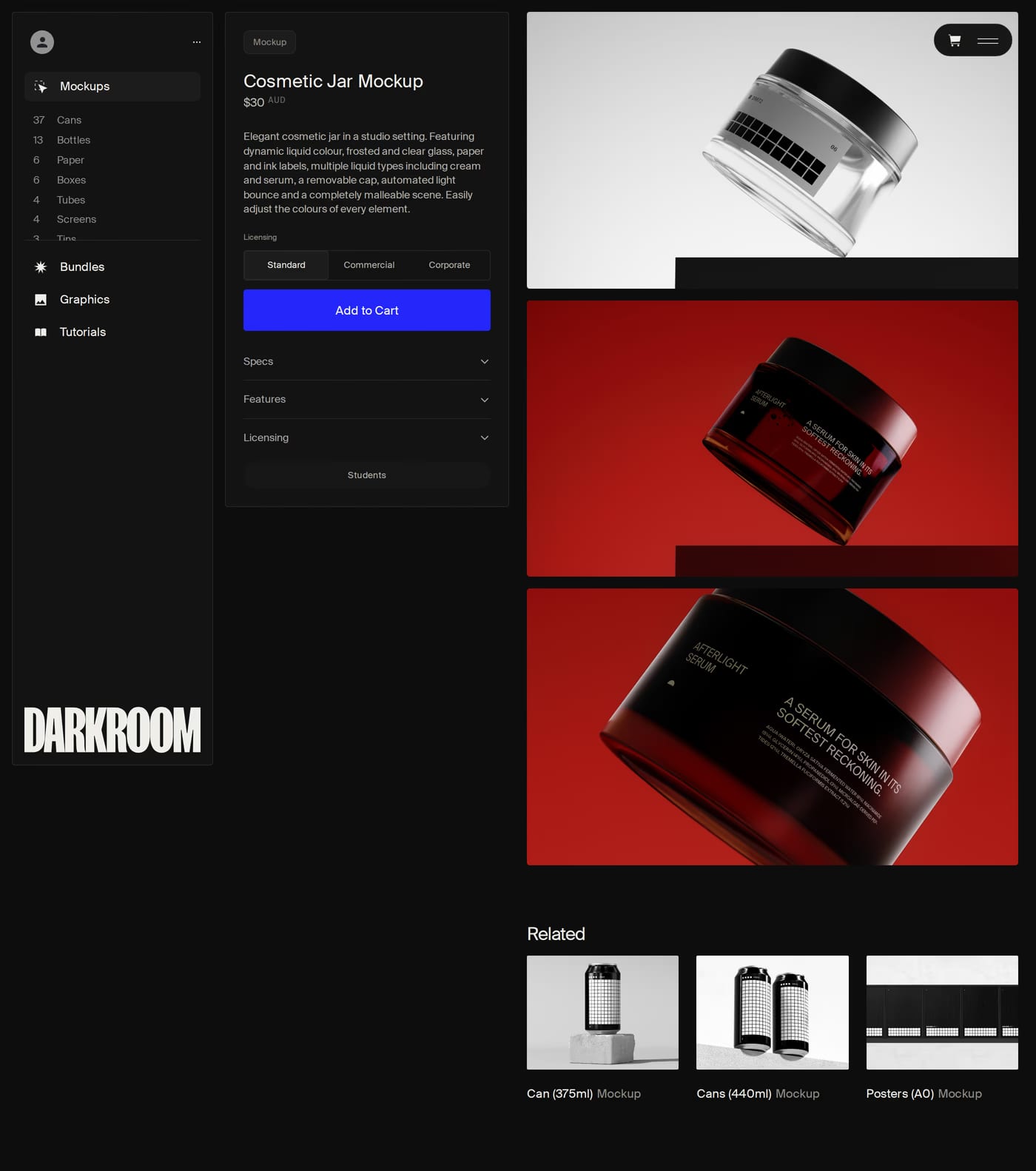 Darkroom product page page