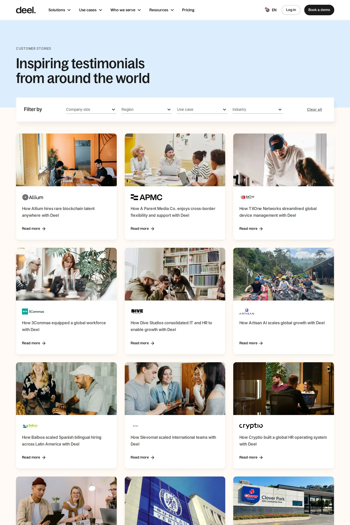 Deel — screenshot of the work page