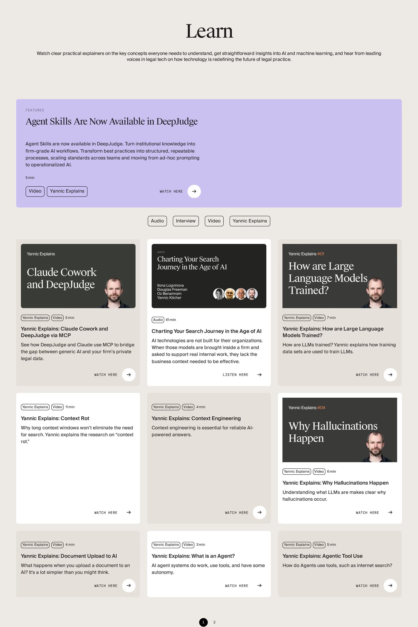 DeepJudge — screenshot of the blog page