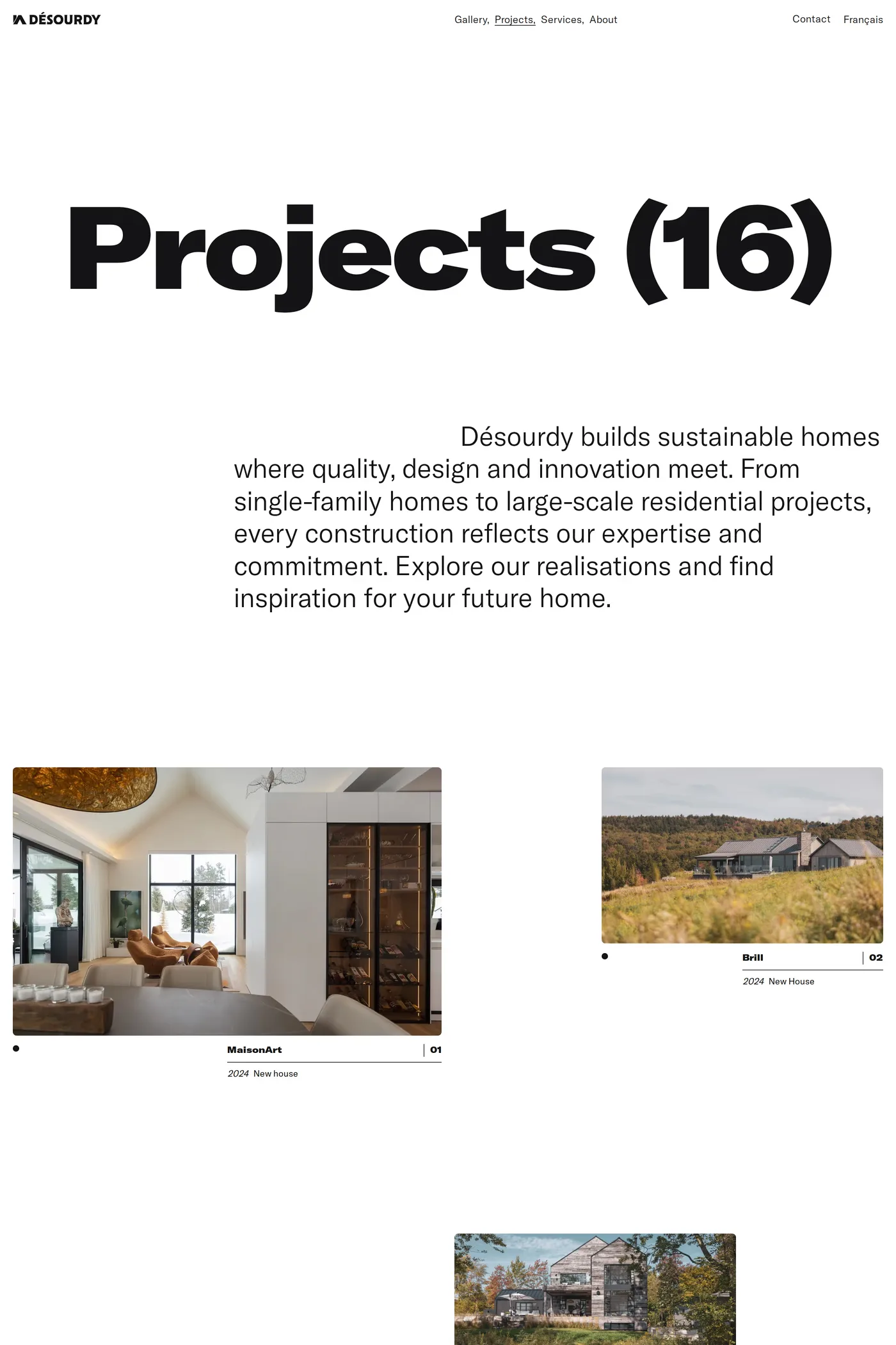 Désourdy — screenshot of the work page